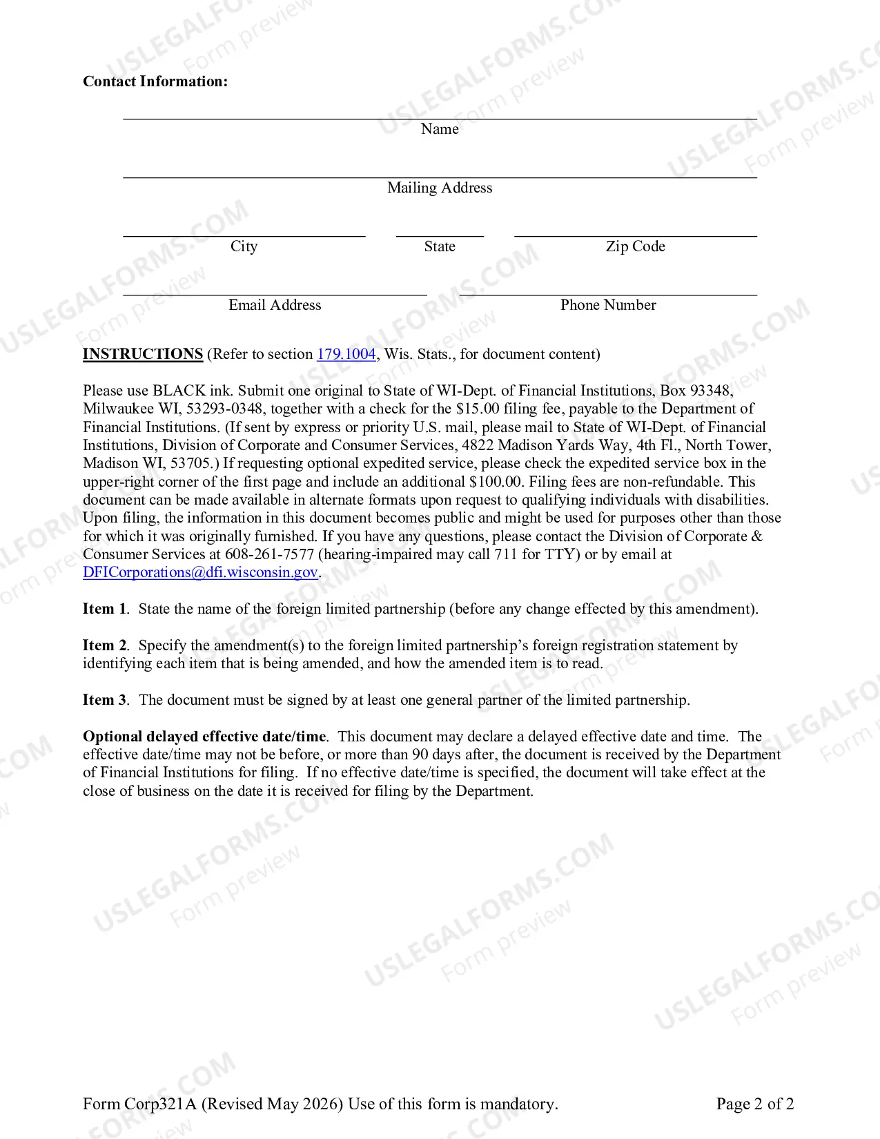 Preview Foreign Limited Partnership Certificate of Amendment and/or Cancellation
