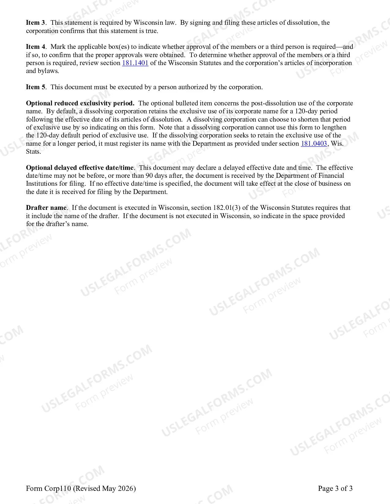 Preview Articles of Dissolution - Nonstock Corporation