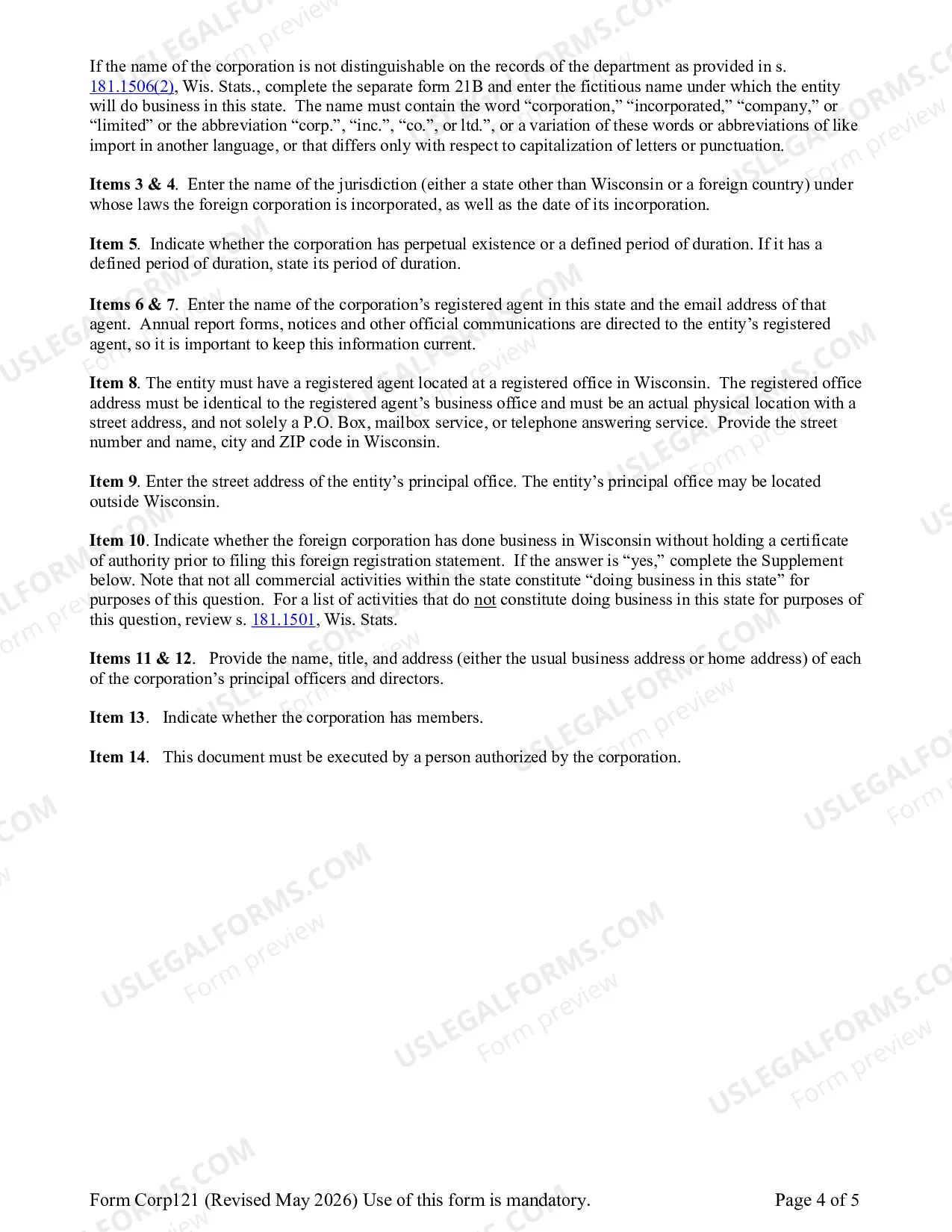 Preview Foreign Nonstock Corporation - Certificate of Authority Application and/or Amended Certificate