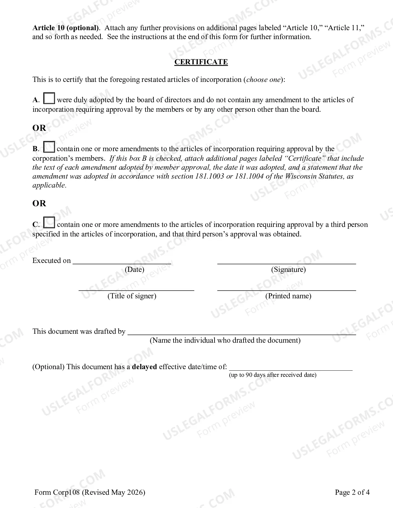 Preview Restated Articles of Incorporation - Nonstock Corporation