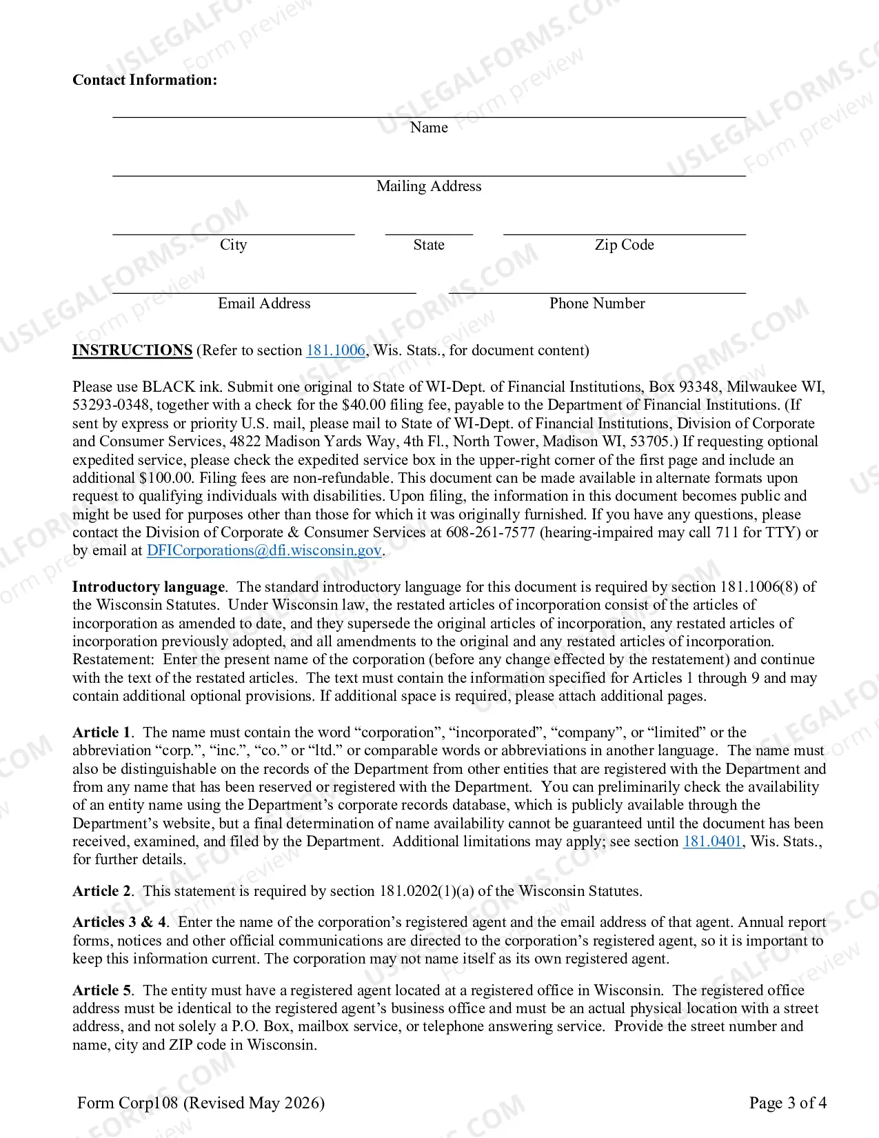 Preview Restated Articles of Incorporation - Nonstock Corporation