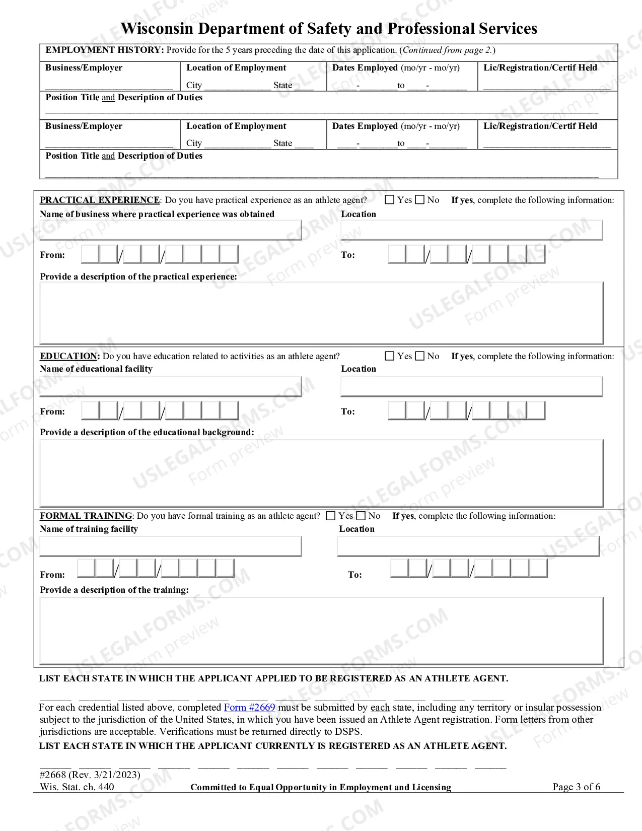 Preview Application for Athlete Agent Registration