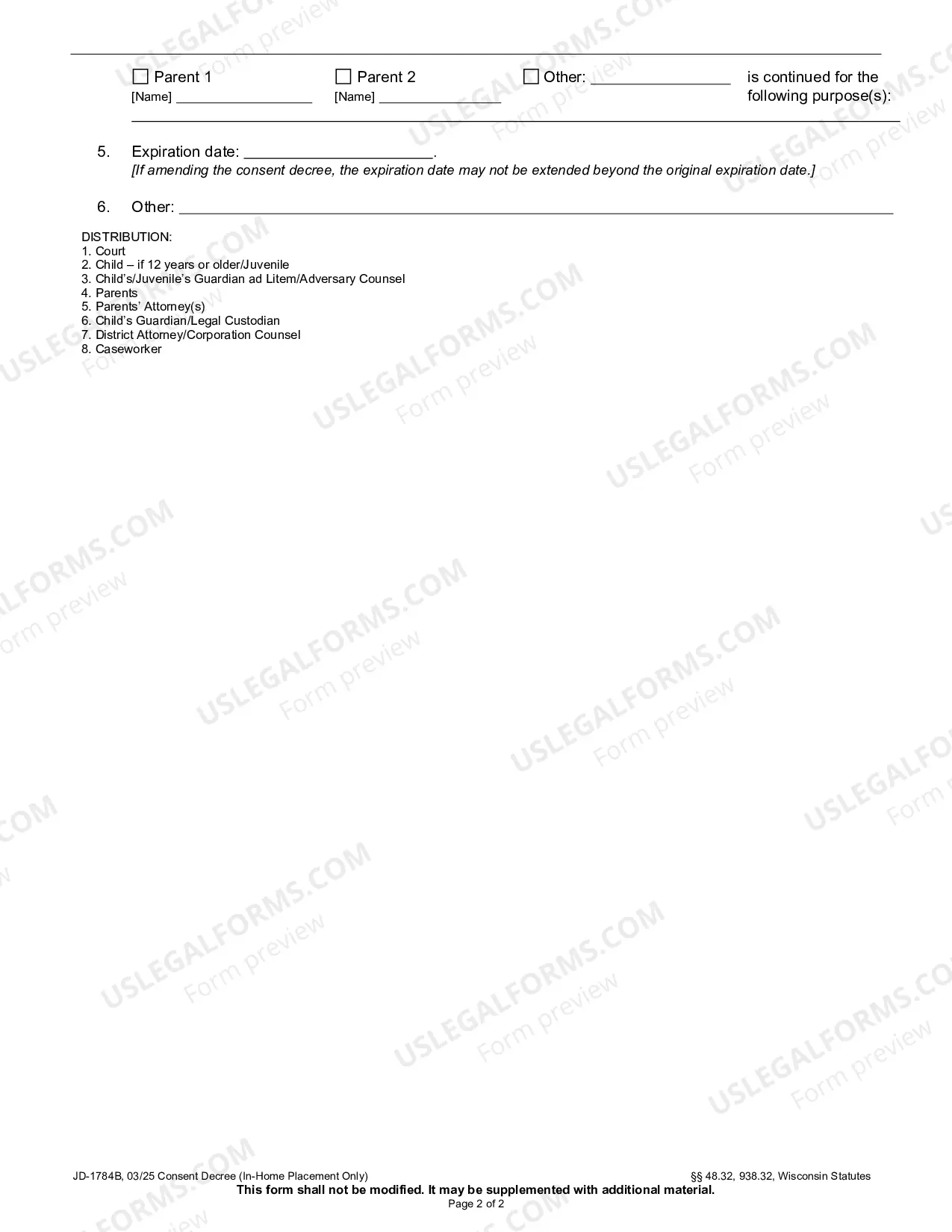 Preview Consent Decree (In-Home Placement Only)