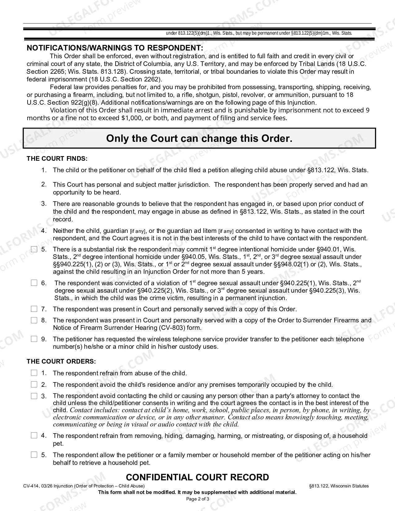 Preview Injunction (Child Abuse)