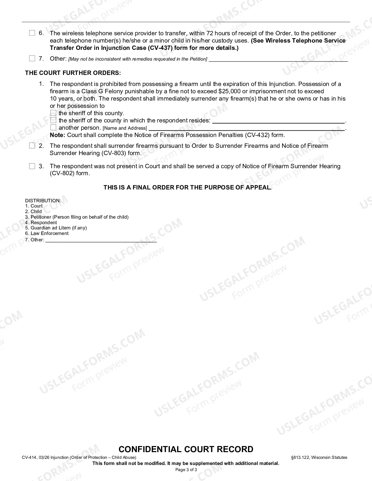 Preview Injunction (Child Abuse)
