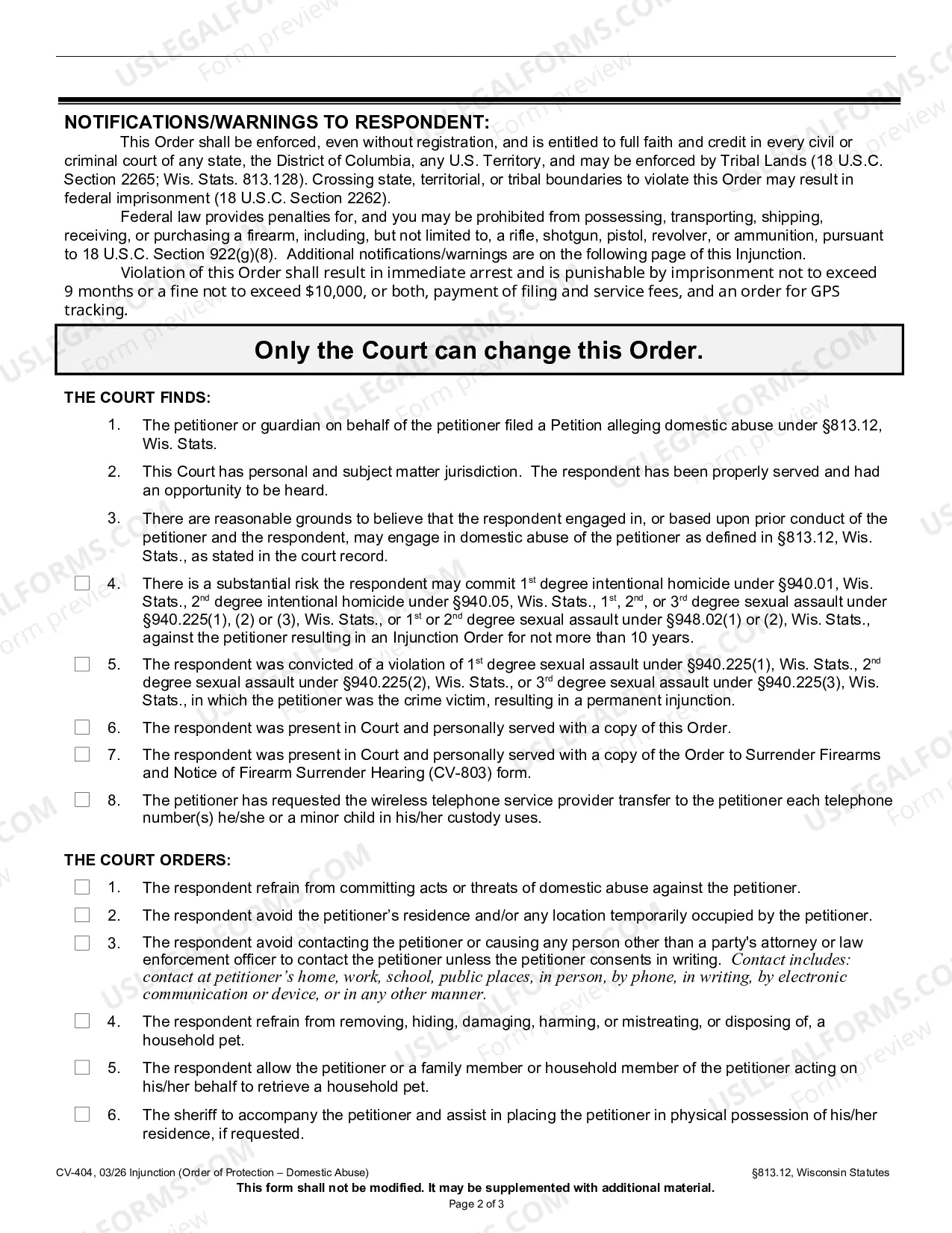 Preview Injunction (Domestic Abuse)