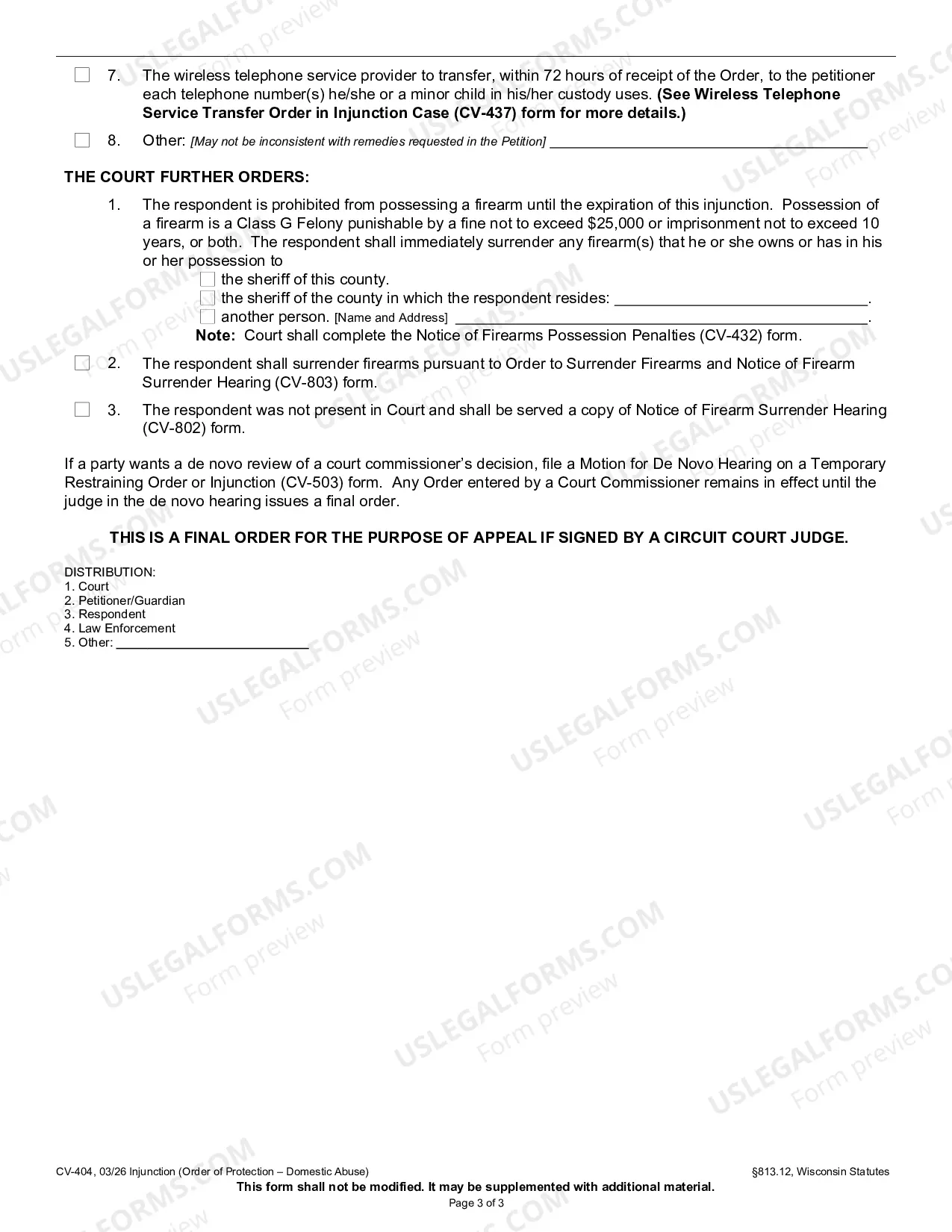 Preview Injunction (Domestic Abuse)
