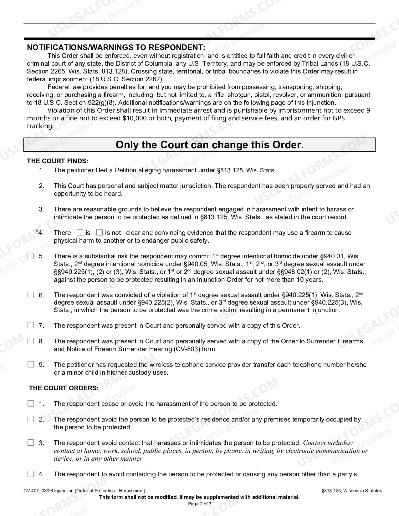 Preview Injunction (Harassment)