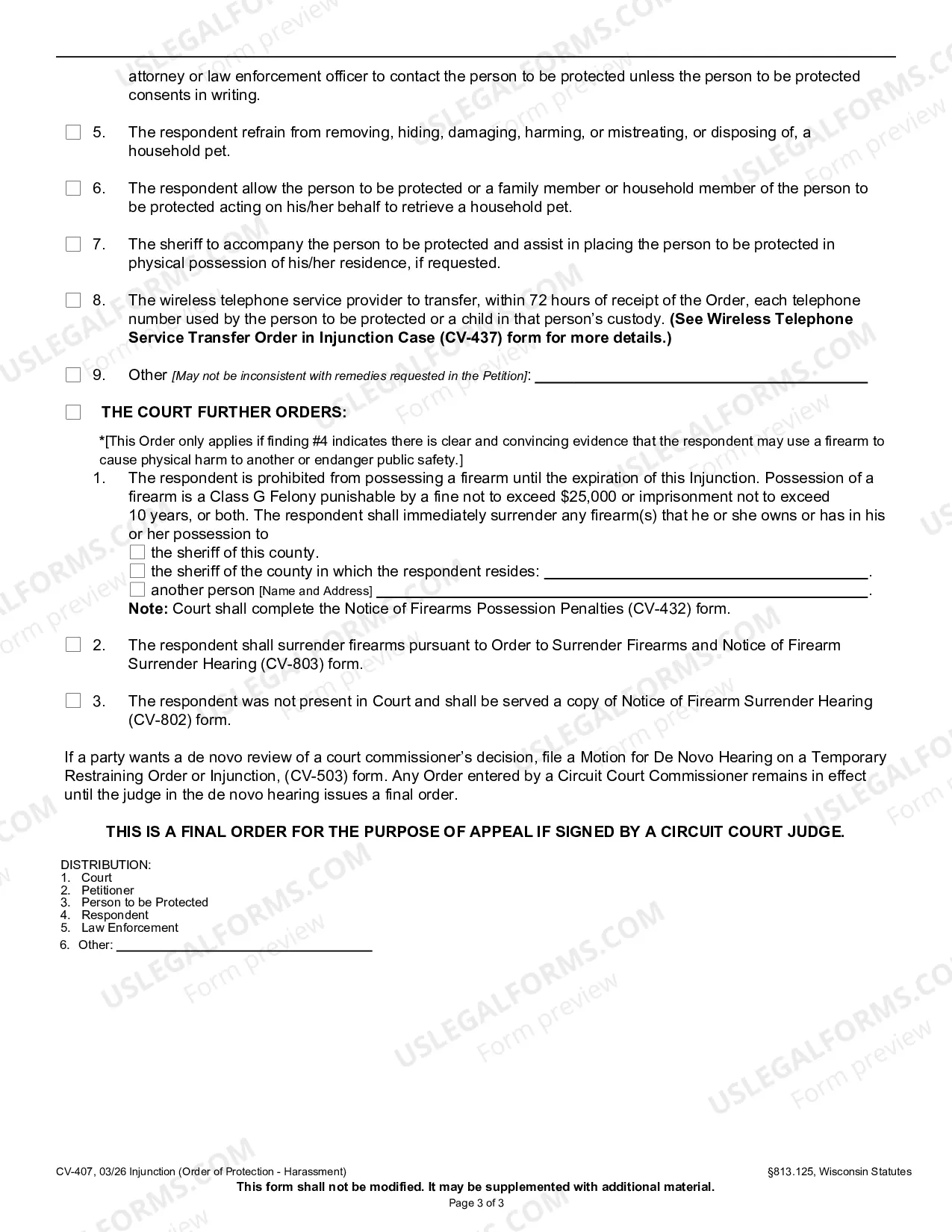 Preview Injunction (Harassment)
