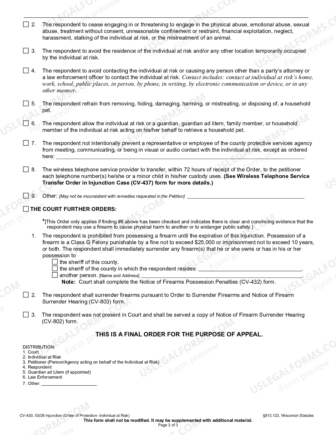 Preview Injunction (Individual at Risk)