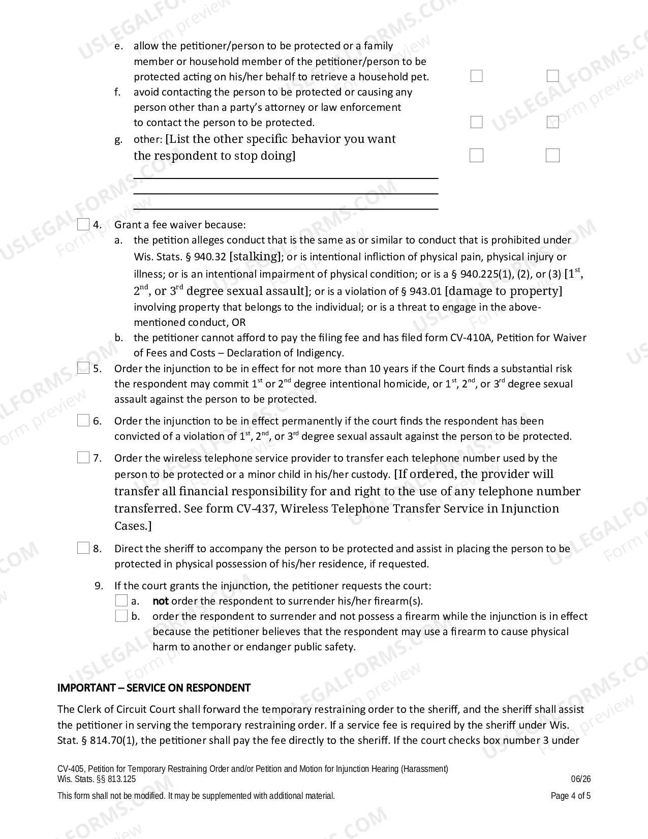 Preview Petition for Temporary Restraining Order and/or Petition and Motion for Injunction Hearing (Harassment)