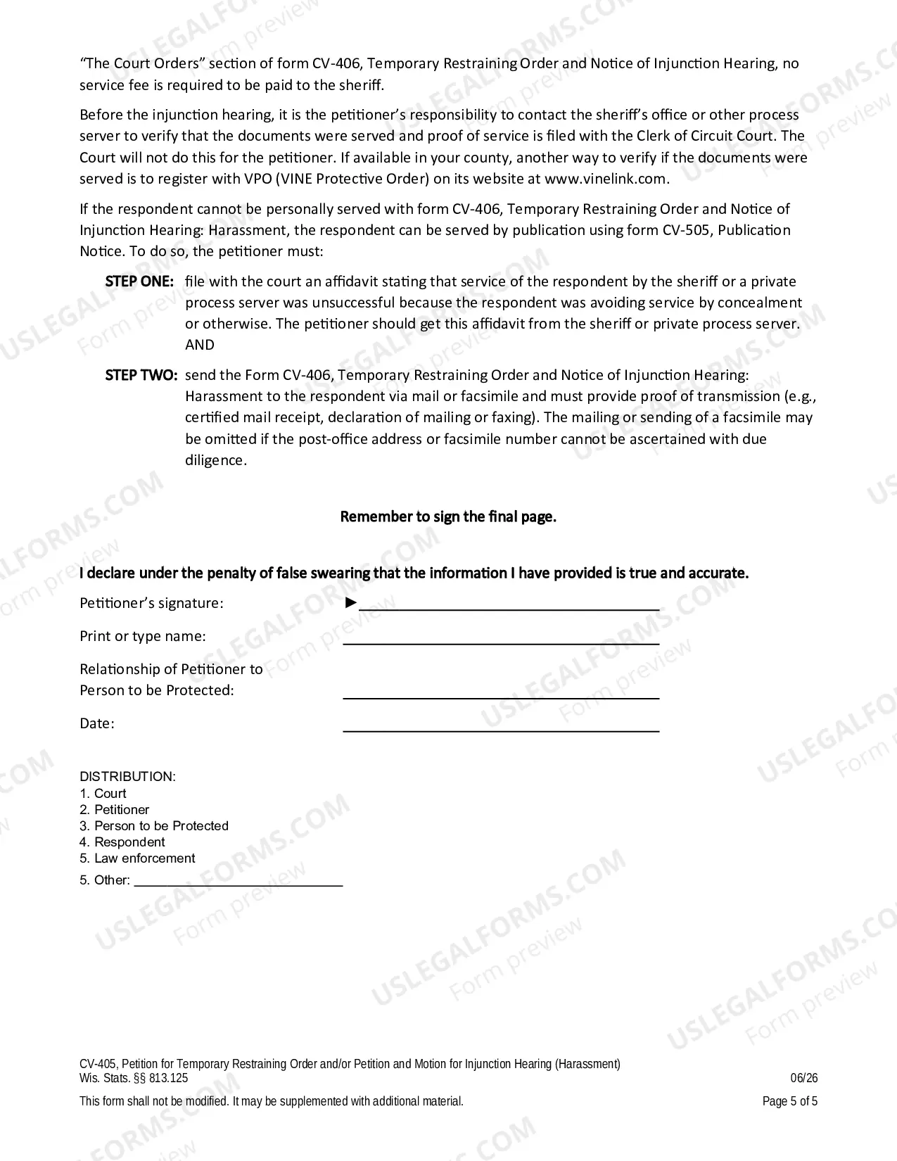Preview Petition for Temporary Restraining Order and/or Petition and Motion for Injunction Hearing (Harassment)