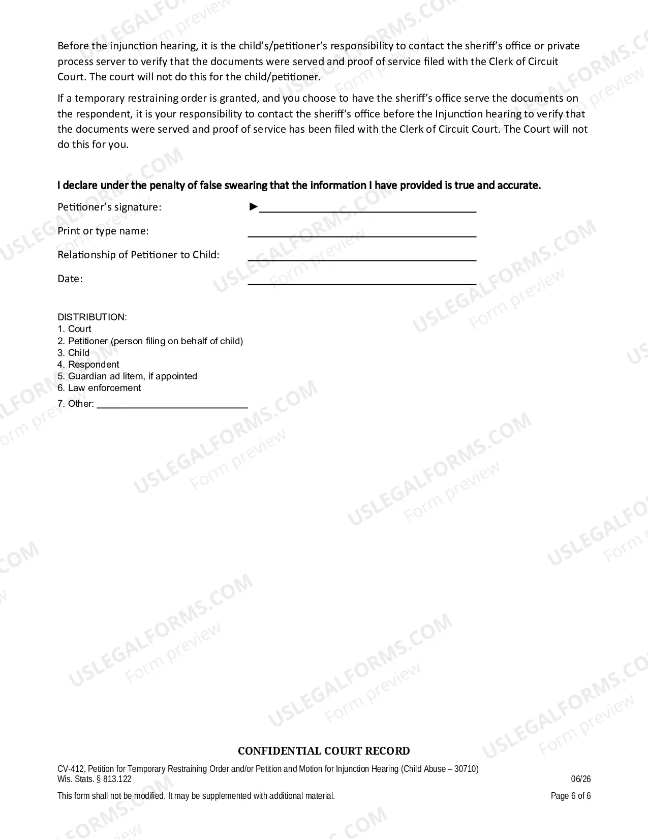Preview Petition for Temporary Restraining Order and/or Petition and Motion for Injunction Hearing (Child Abuse)