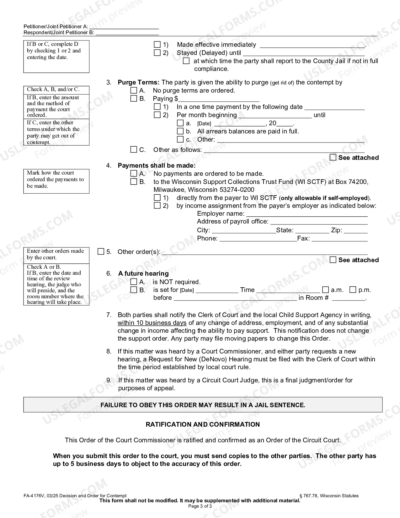 Preview Decision and Order for Contempt