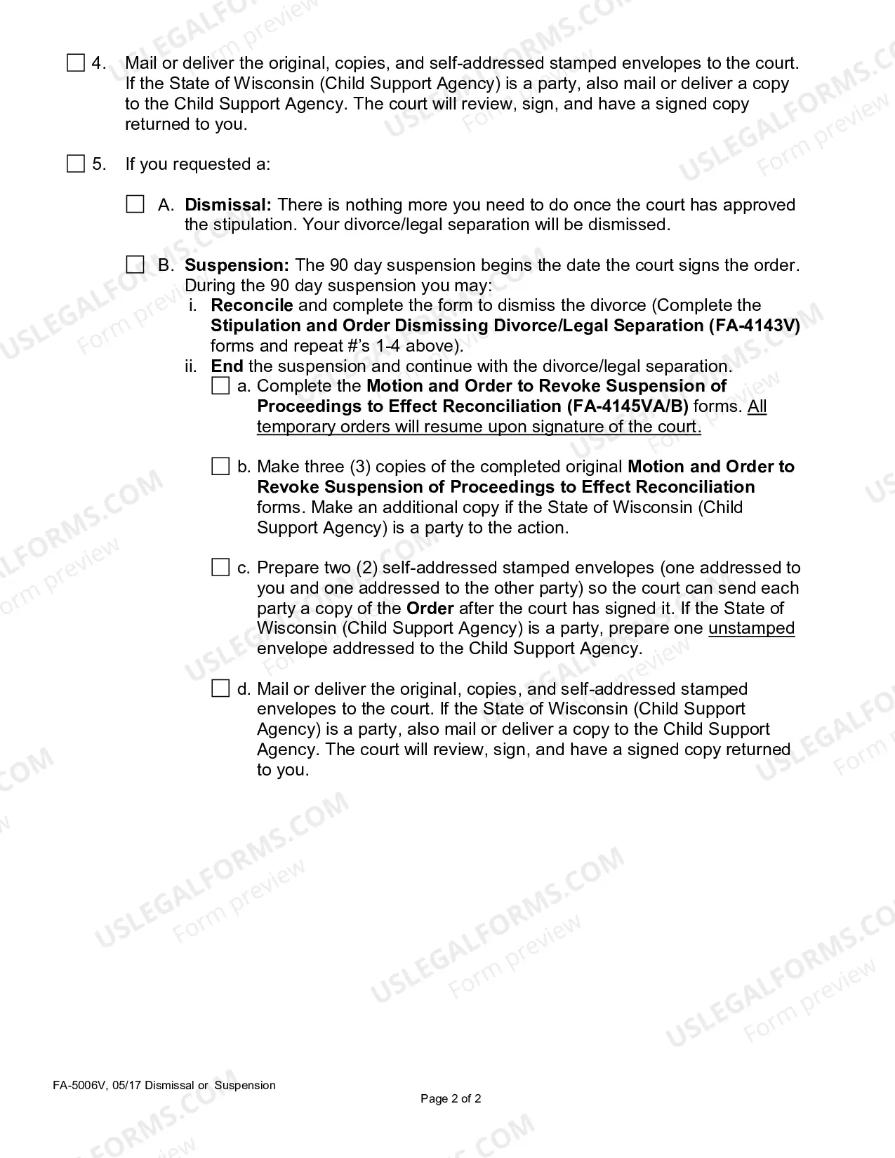 Preview Suspension and Dismissal Instructions
