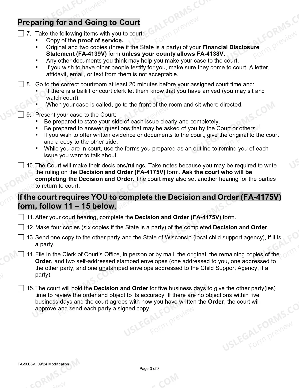 Preview Modification Instructions