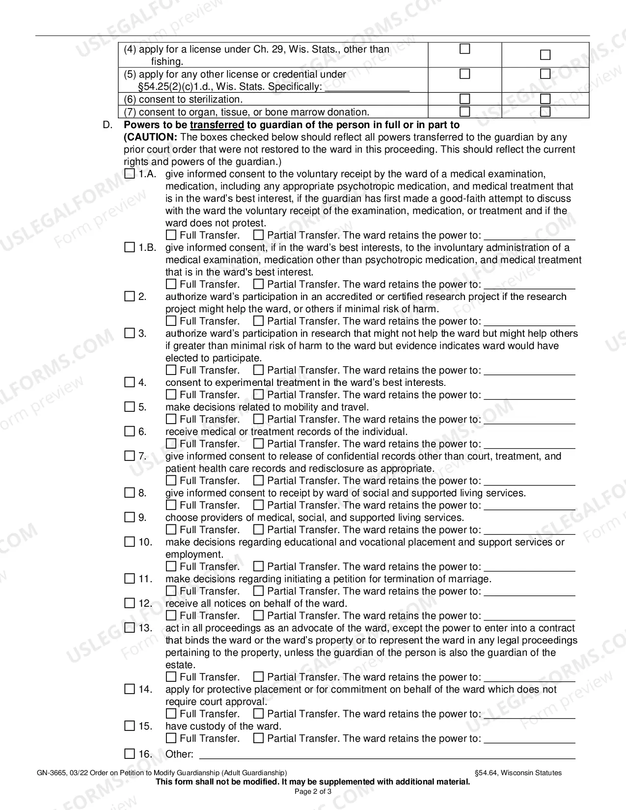 Preview Order on Petition to Modify Guardianship