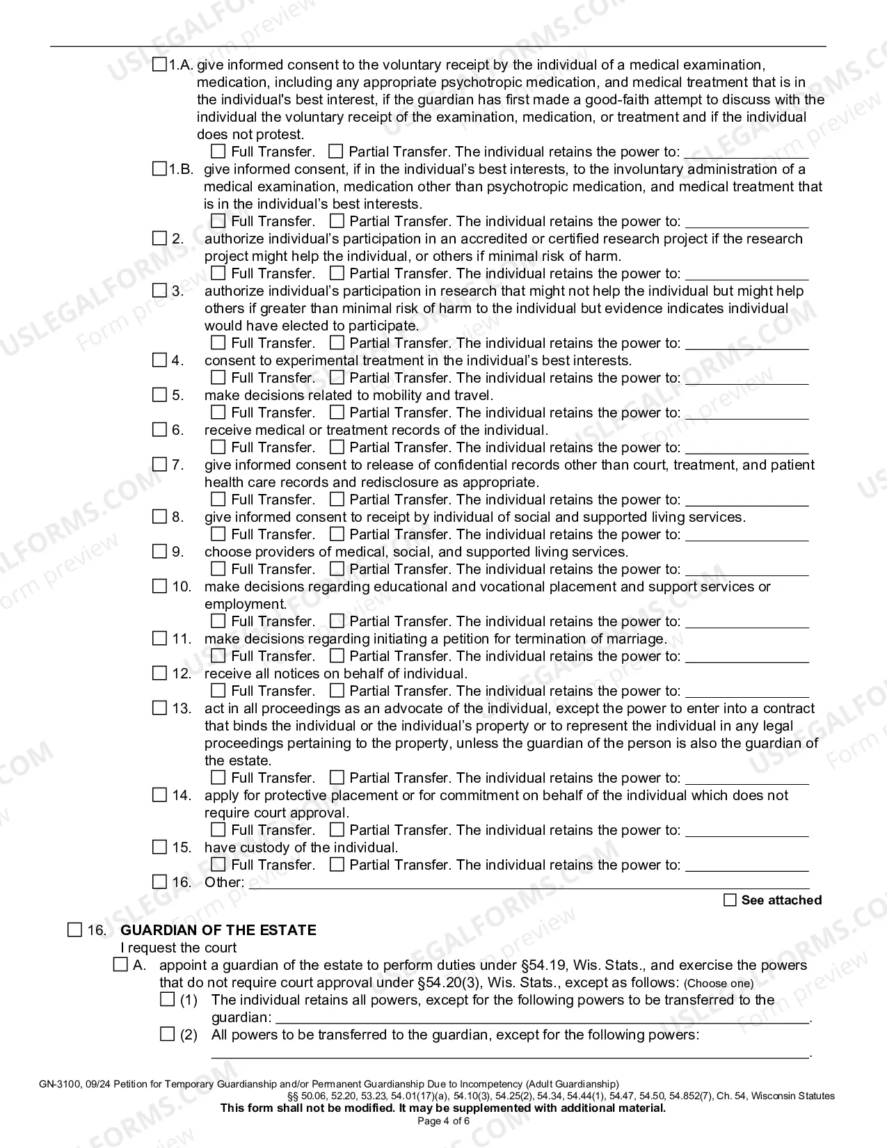Preview Petition for Temporary/Permanent Guardianship Due to Incompetency