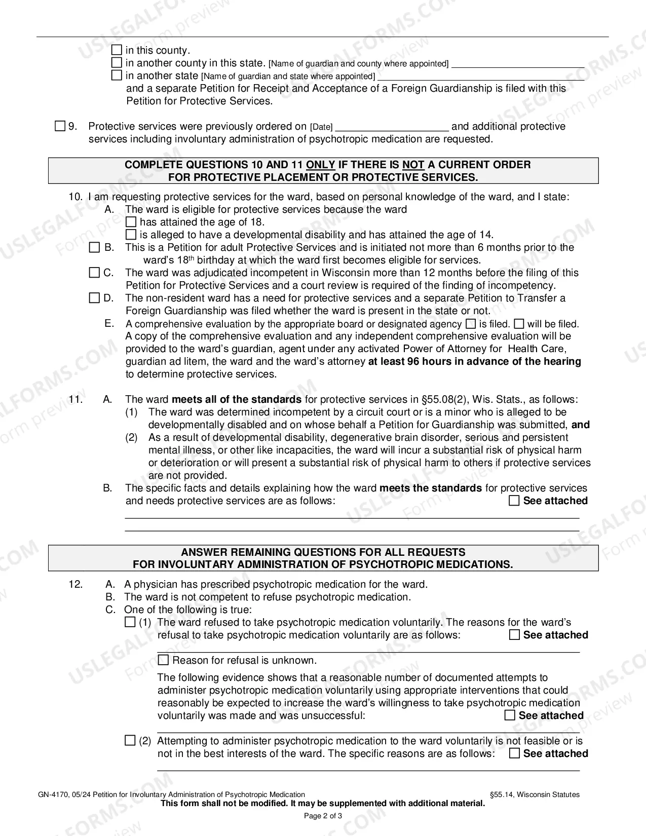 Preview Petition for Involuntary Administration of Psychotropic Medication (With Petition for Protective Services)