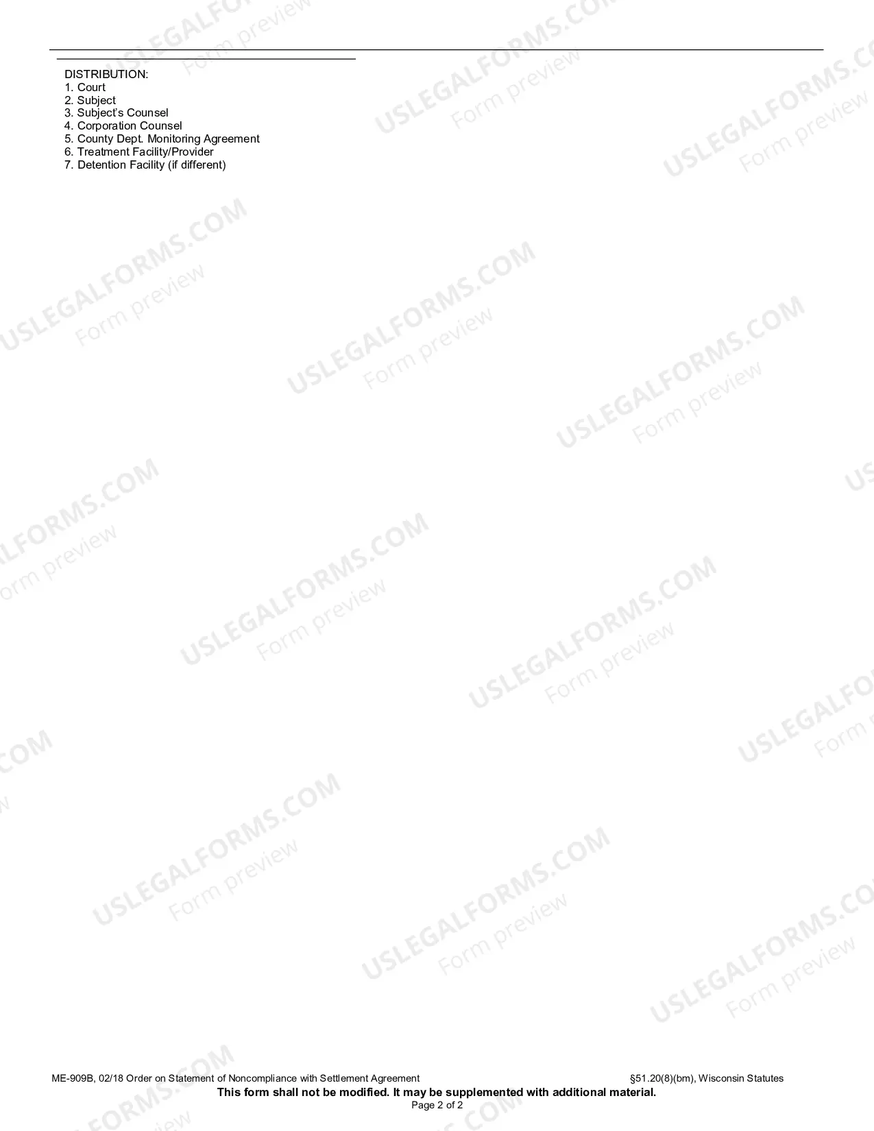 Preview Order on Statement of Noncompliance with Settlement Agreement