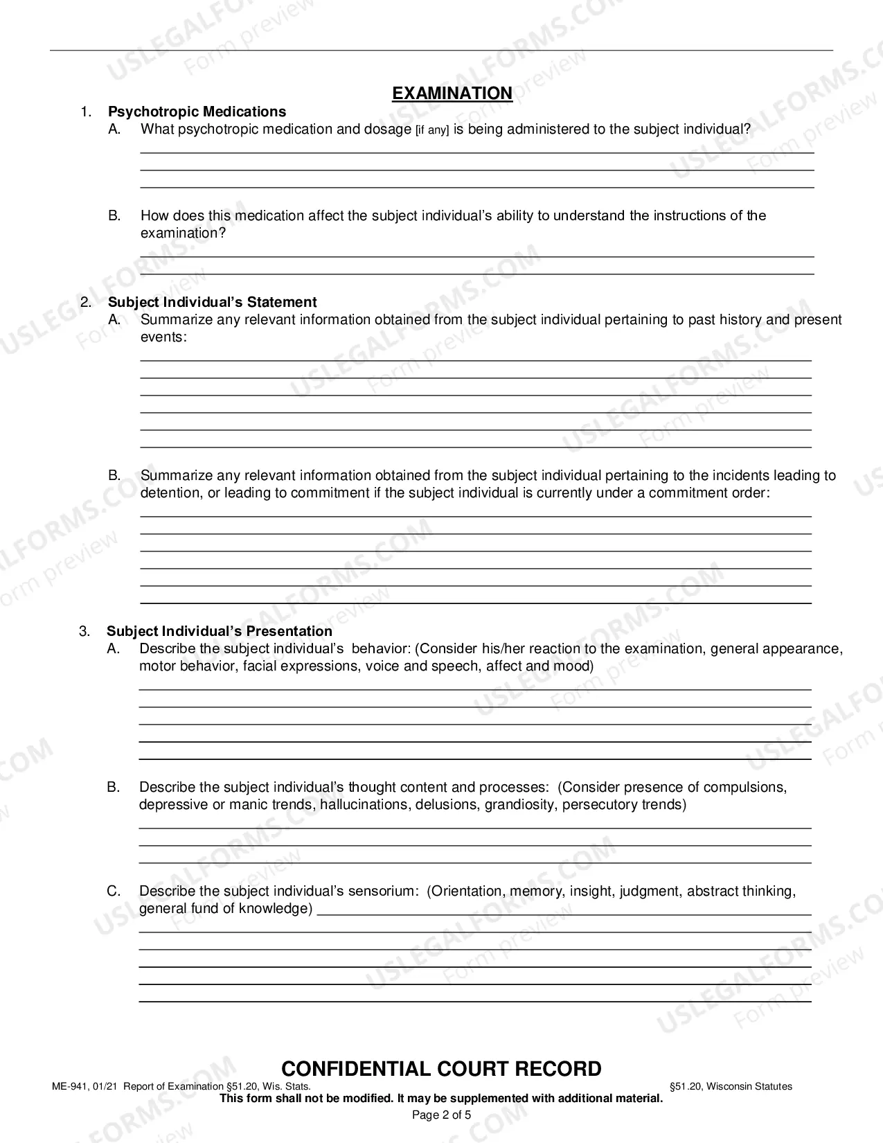 Preview Report of Examination 51.20