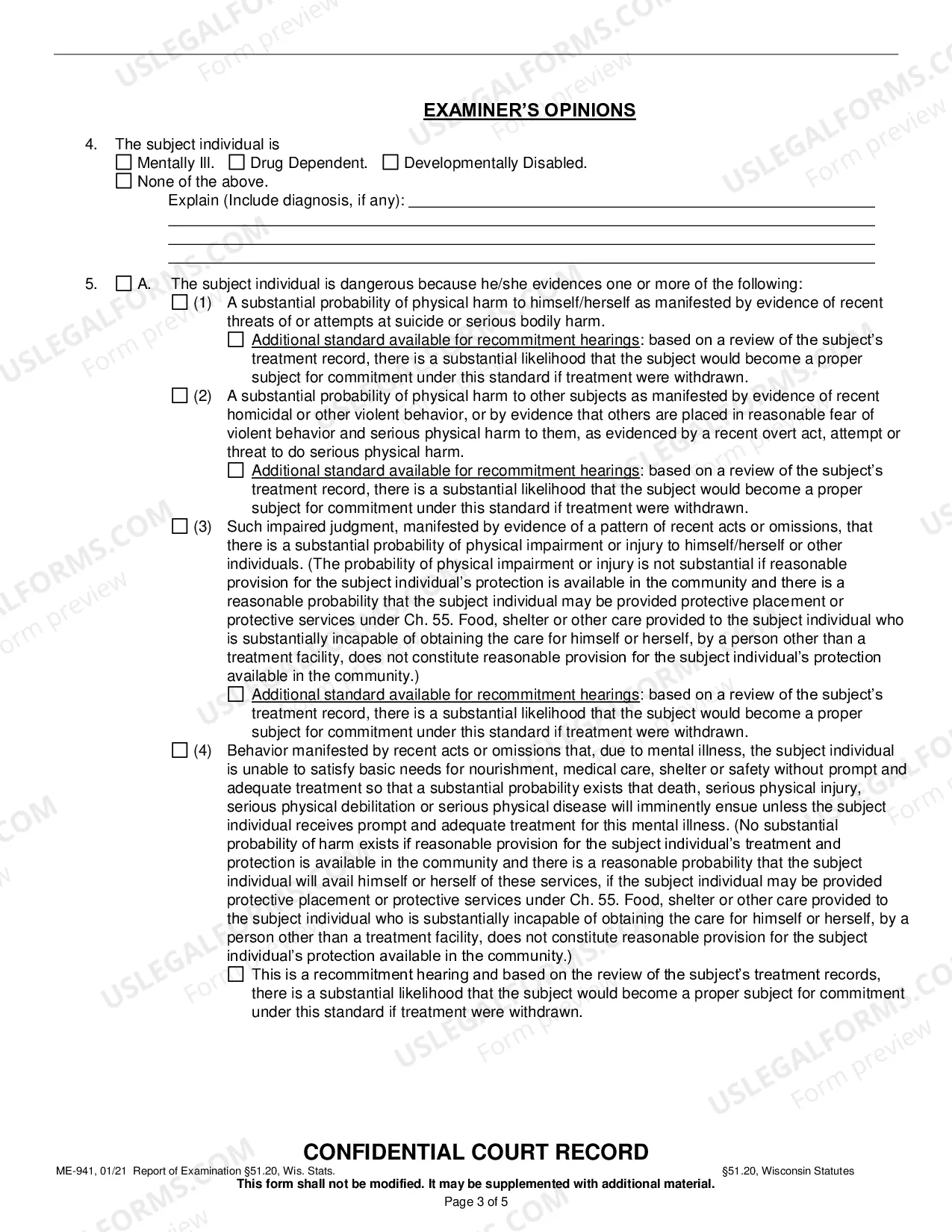 Preview Report of Examination 51.20