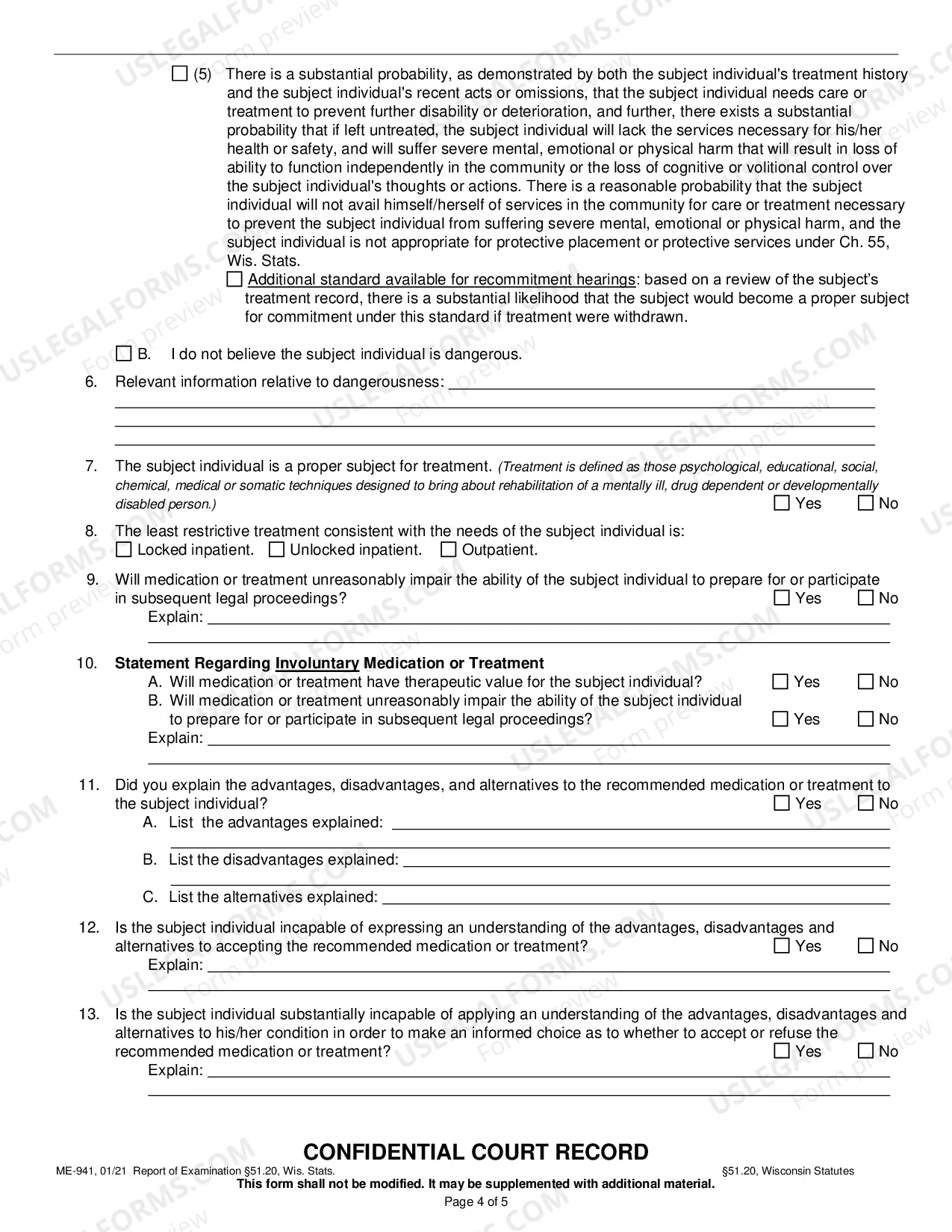 Preview Report of Examination 51.20