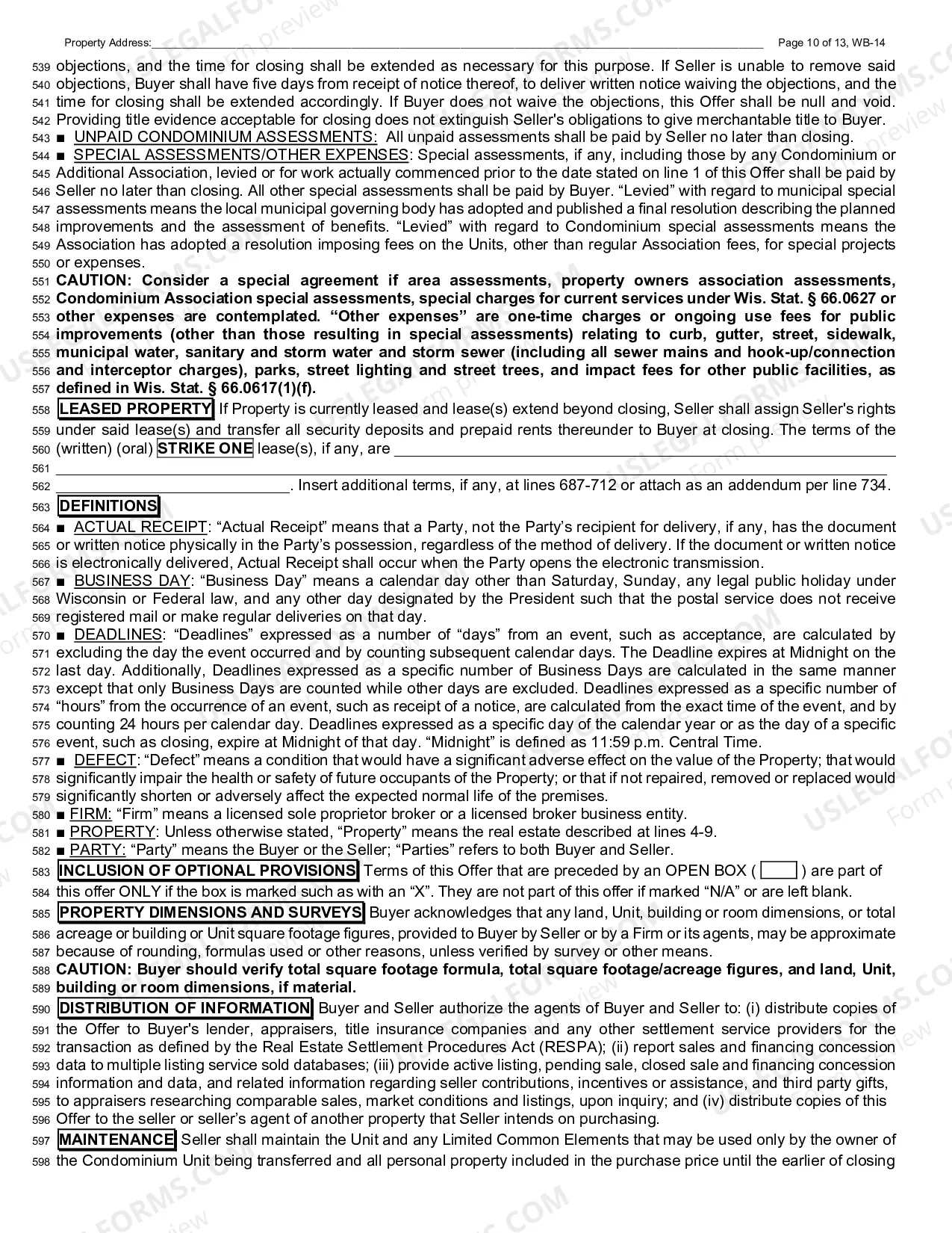 Preview Residential Condominium Offer To Purchase