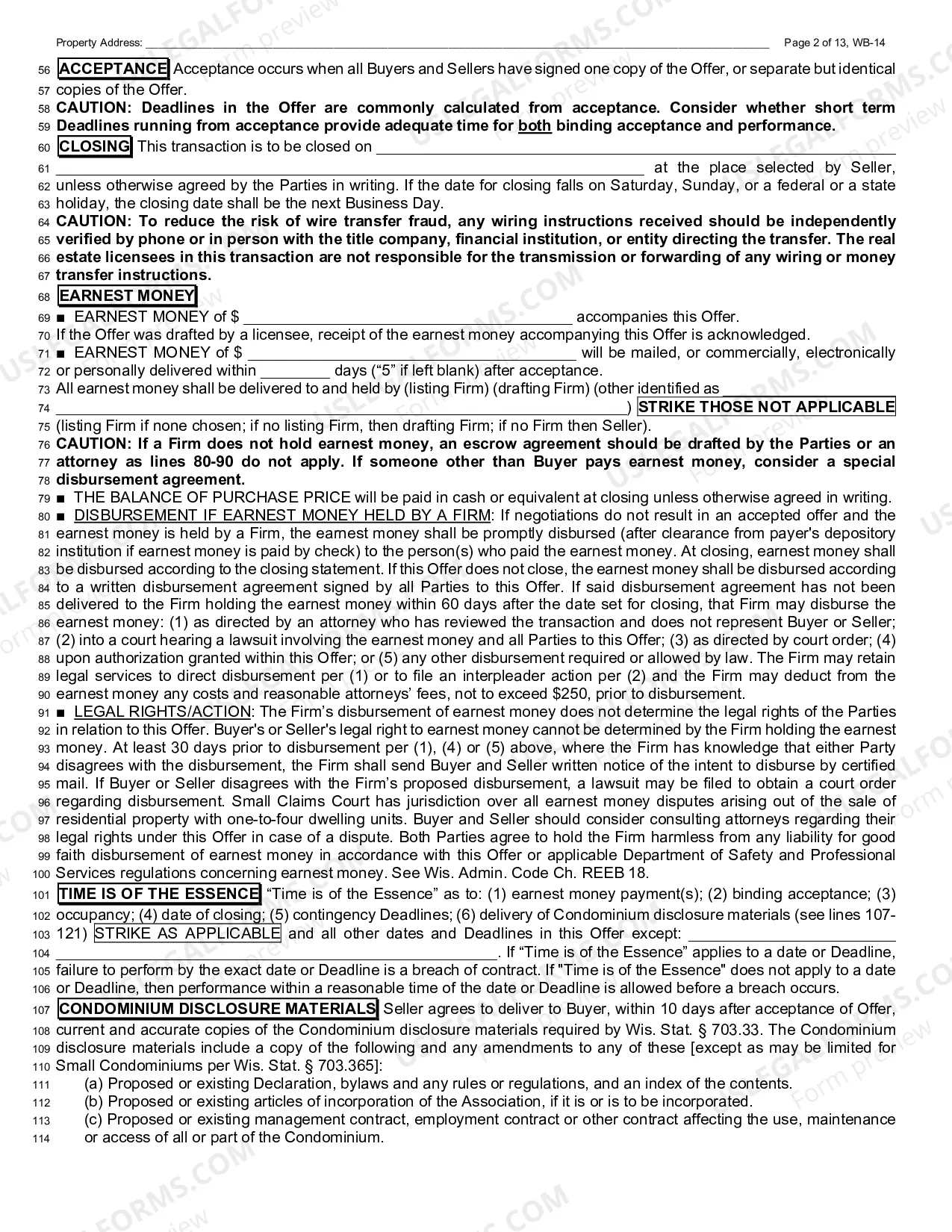 Preview Residential Condominium Offer To Purchase