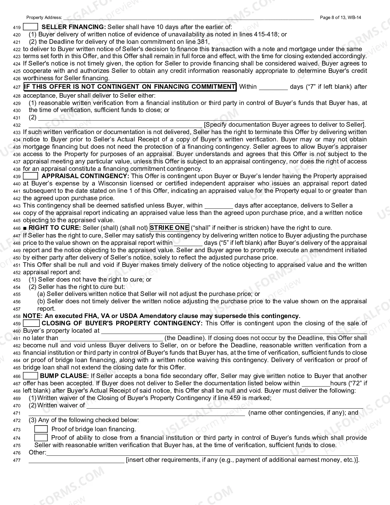 Preview Residential Condominium Offer To Purchase