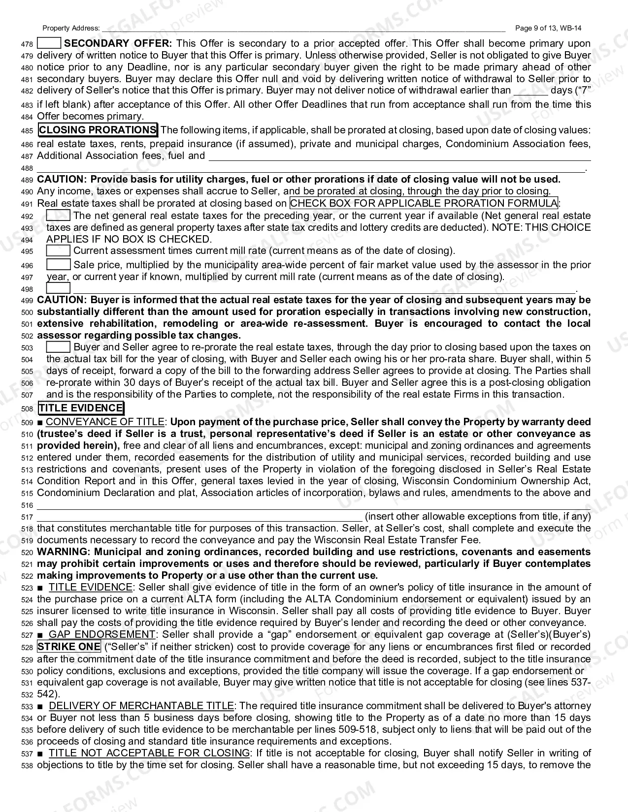 Preview Residential Condominium Offer To Purchase