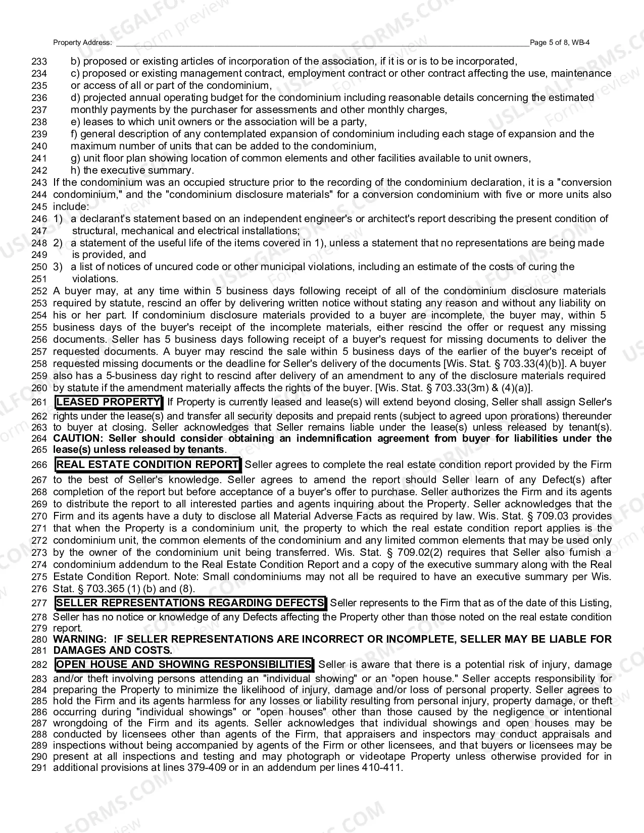 Preview Residential Condominium Listing Contract - Exclusive Right to Sell