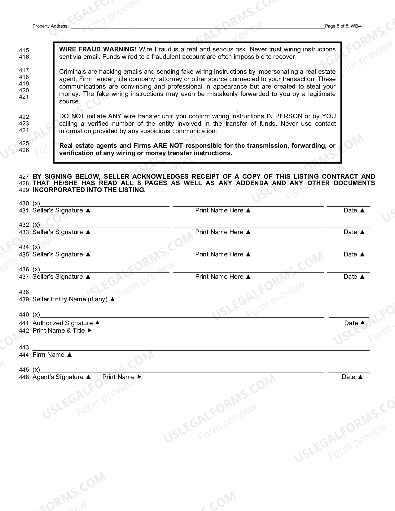 Preview Residential Condominium Listing Contract - Exclusive Right to Sell