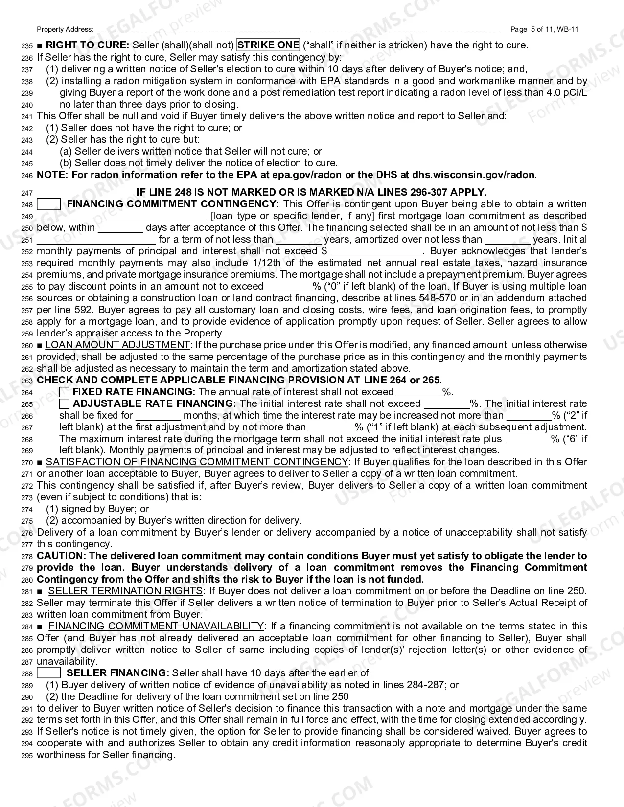 Preview Residential Offer to Purchase