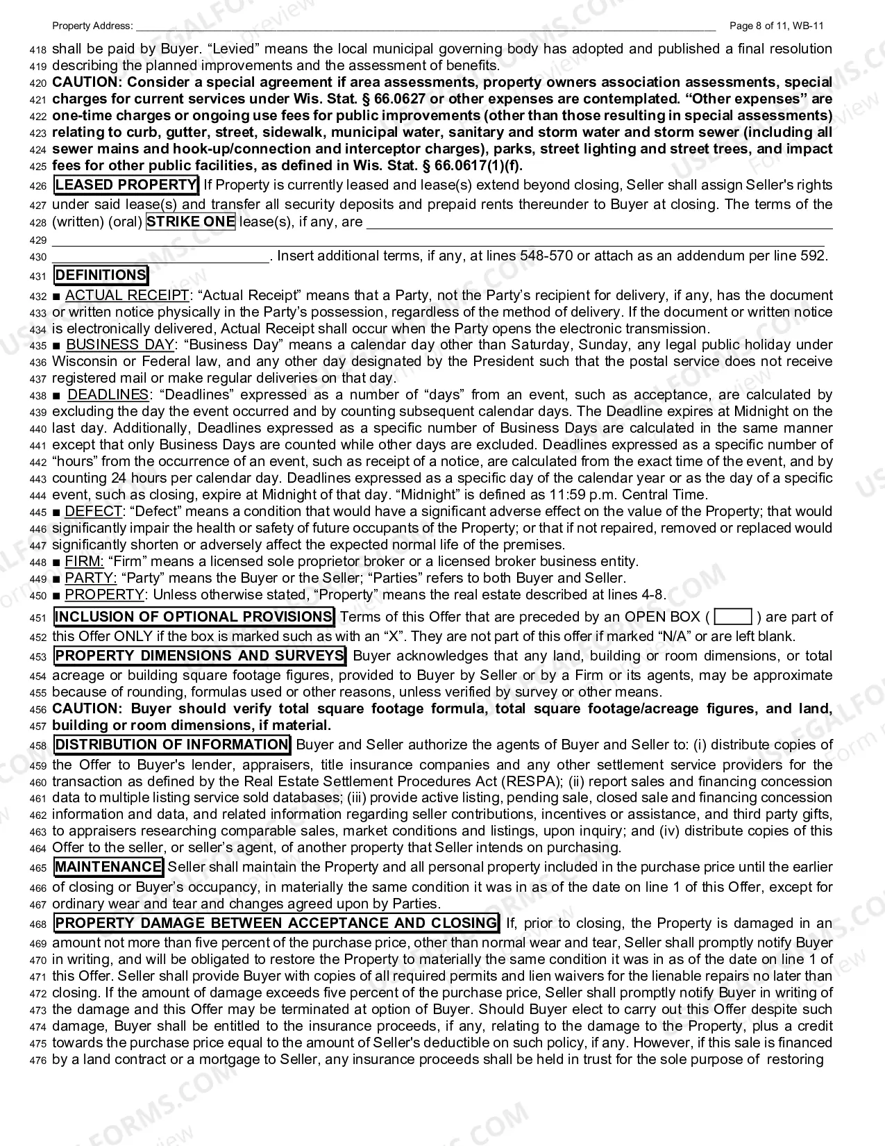Preview Residential Offer to Purchase