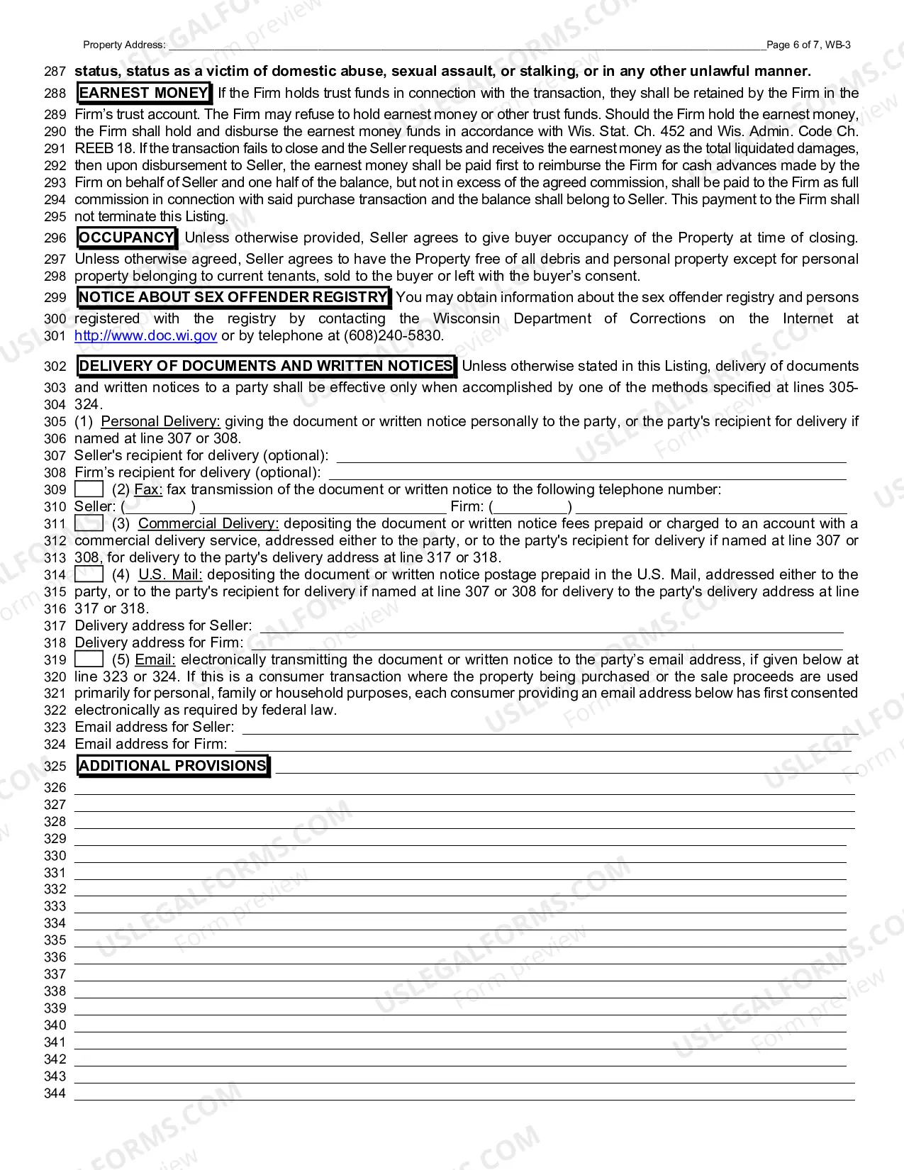 Preview Vacant Land Listing Contract - Exclusive Right to Sell