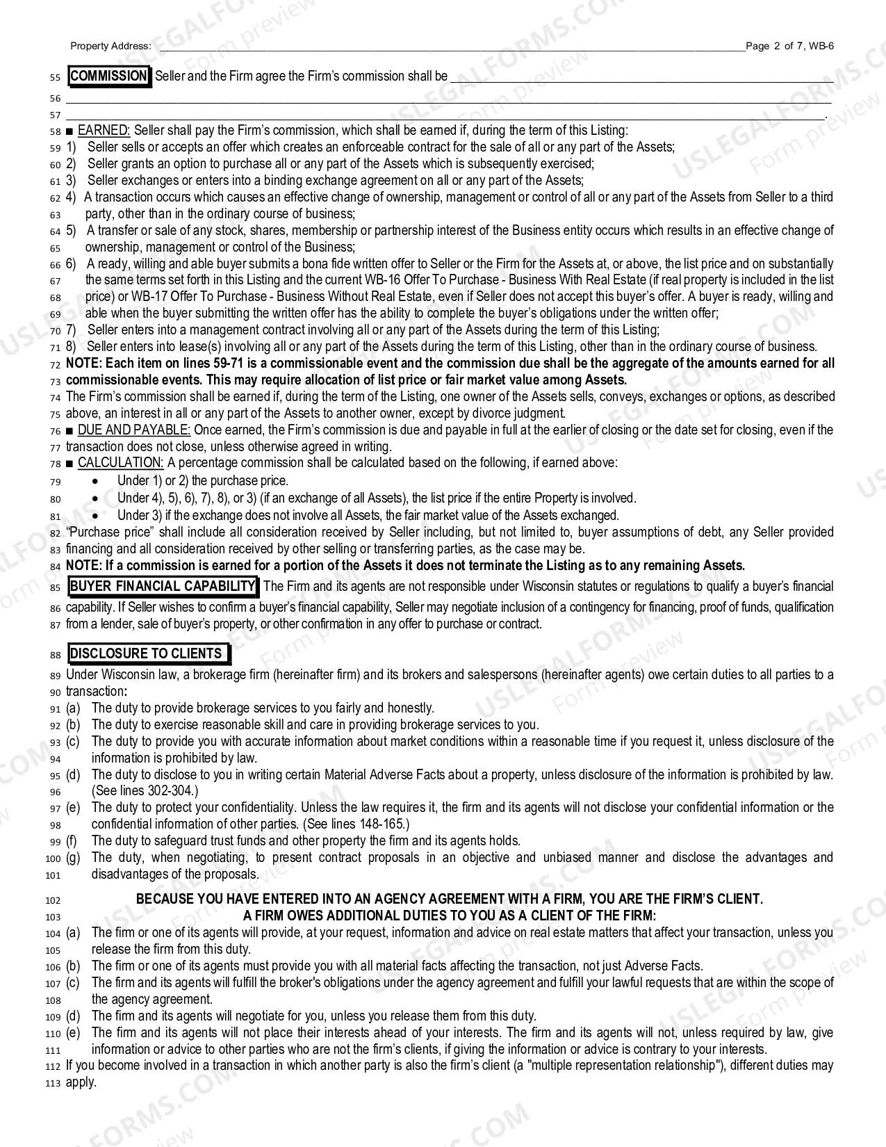 Preview Business Listing Contraction - Exclusive Right To Sell