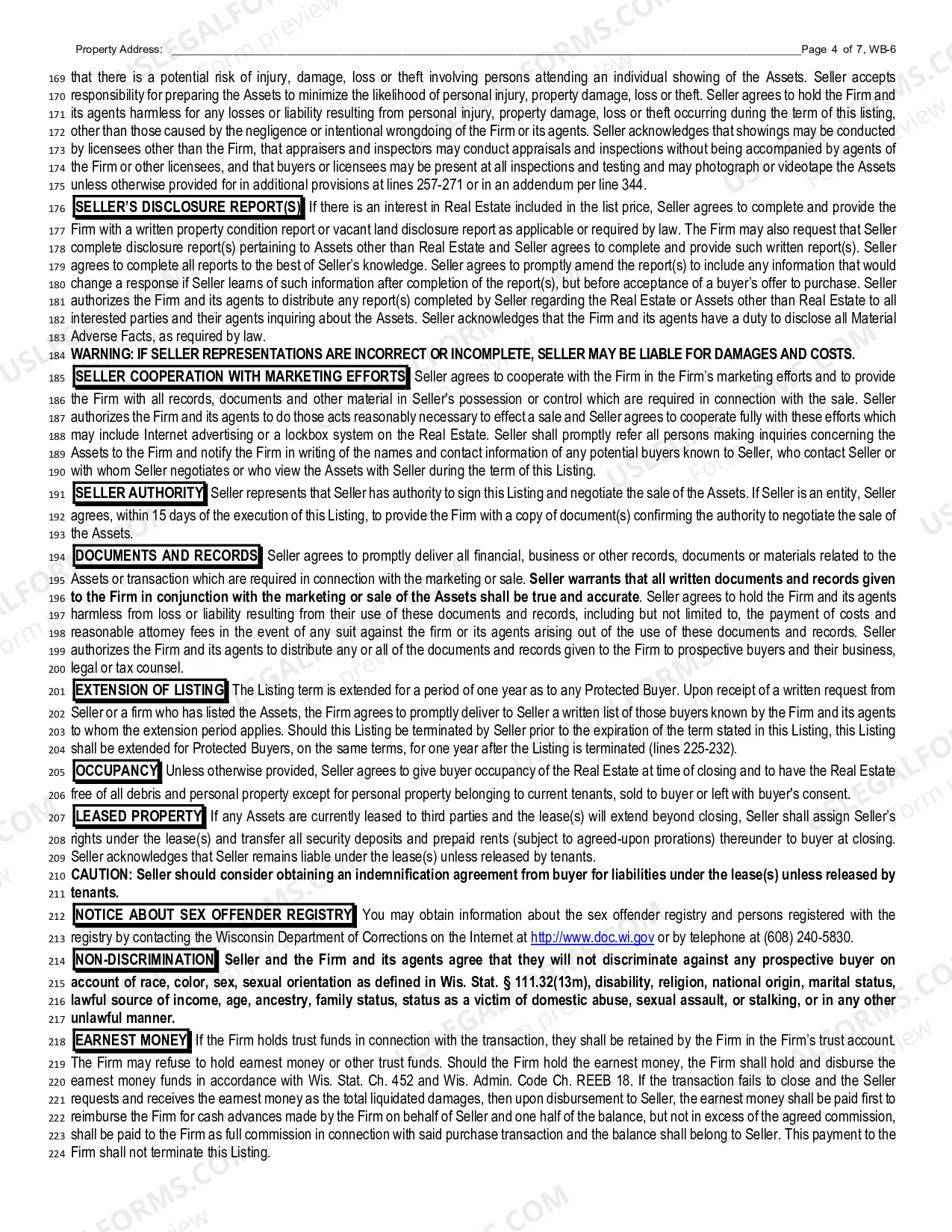 Preview Business Listing Contraction - Exclusive Right To Sell