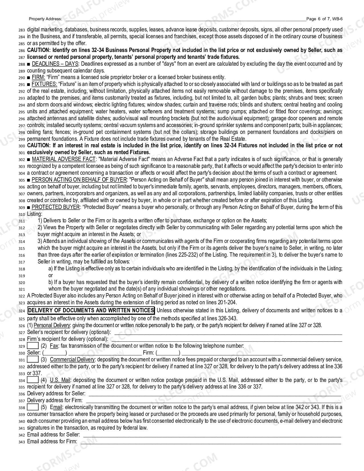 Preview Business Listing Contraction - Exclusive Right To Sell