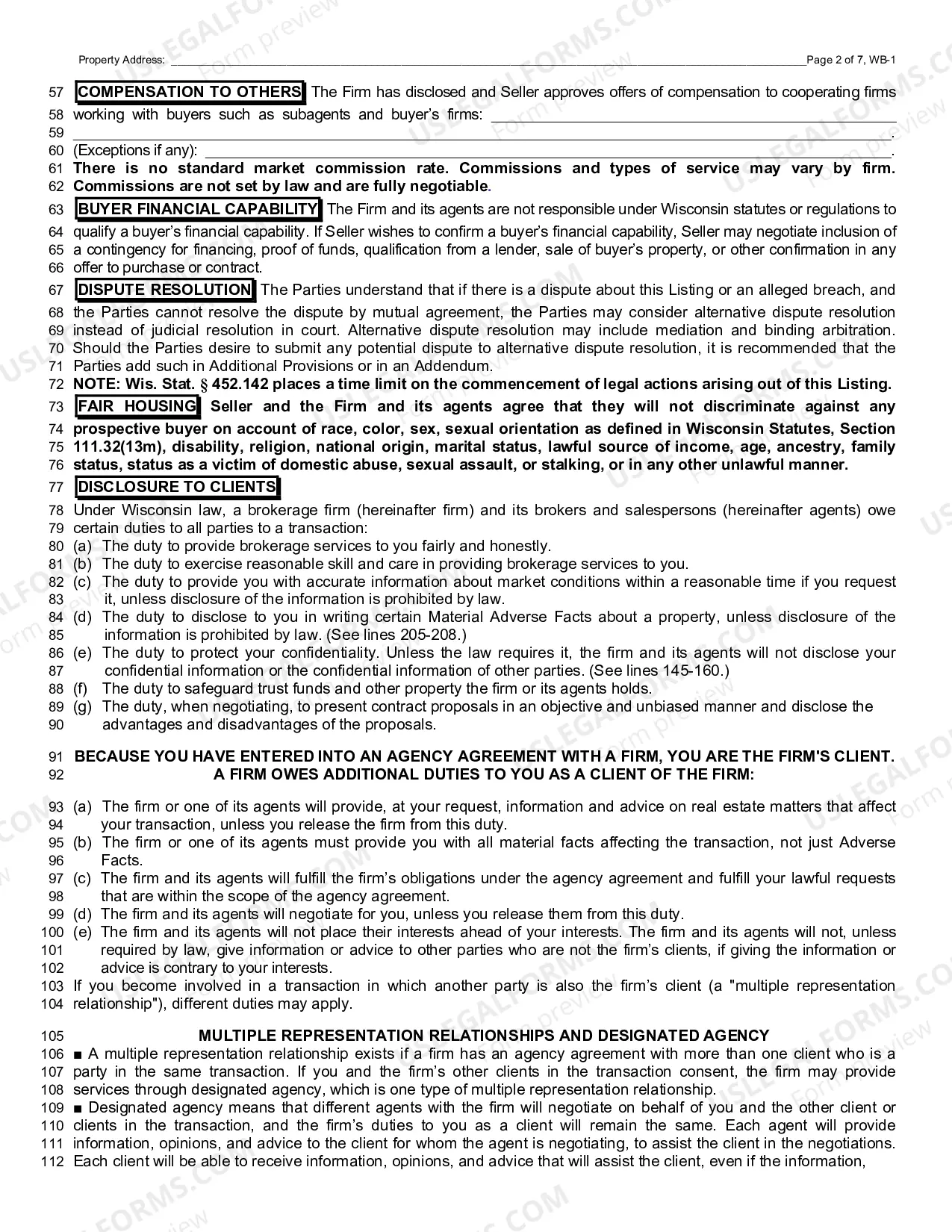 Preview Residential Listing Contract Exclusive Right to Sell