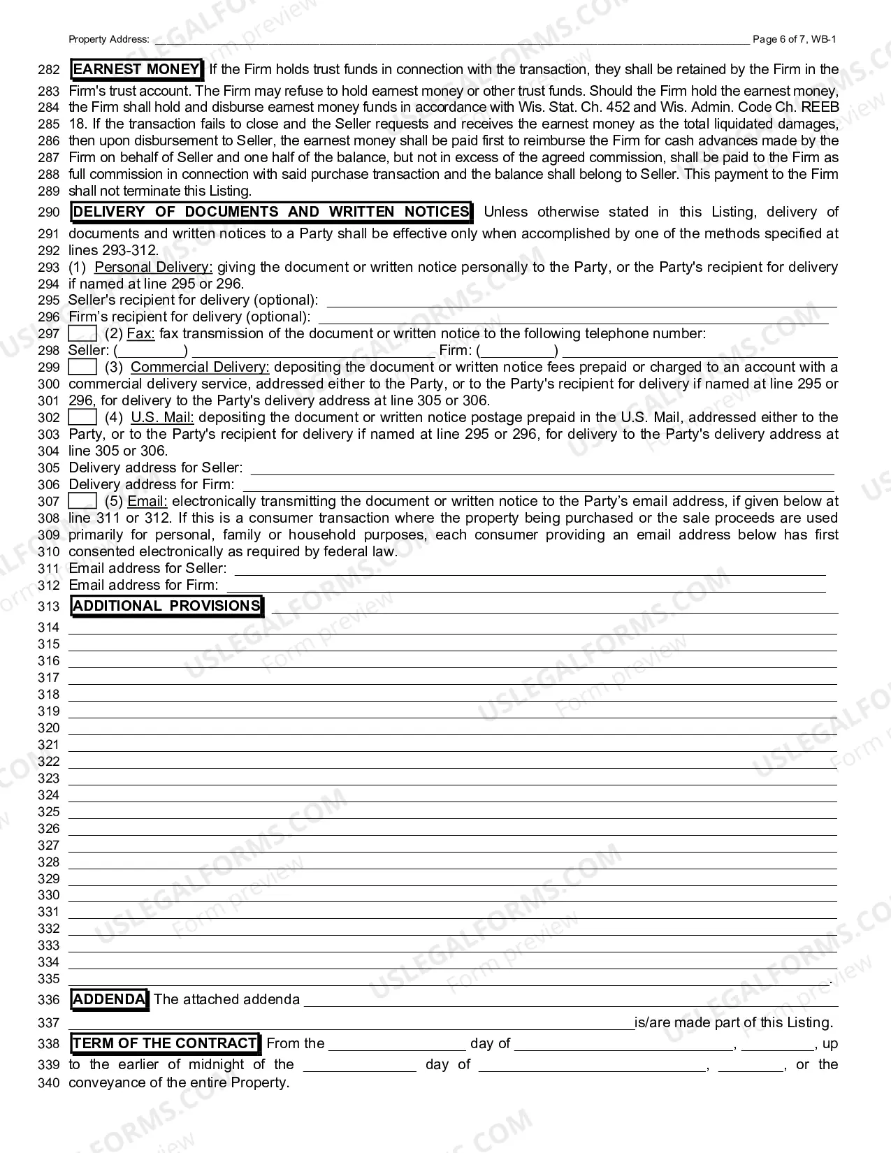 Preview Residential Listing Contract Exclusive Right to Sell