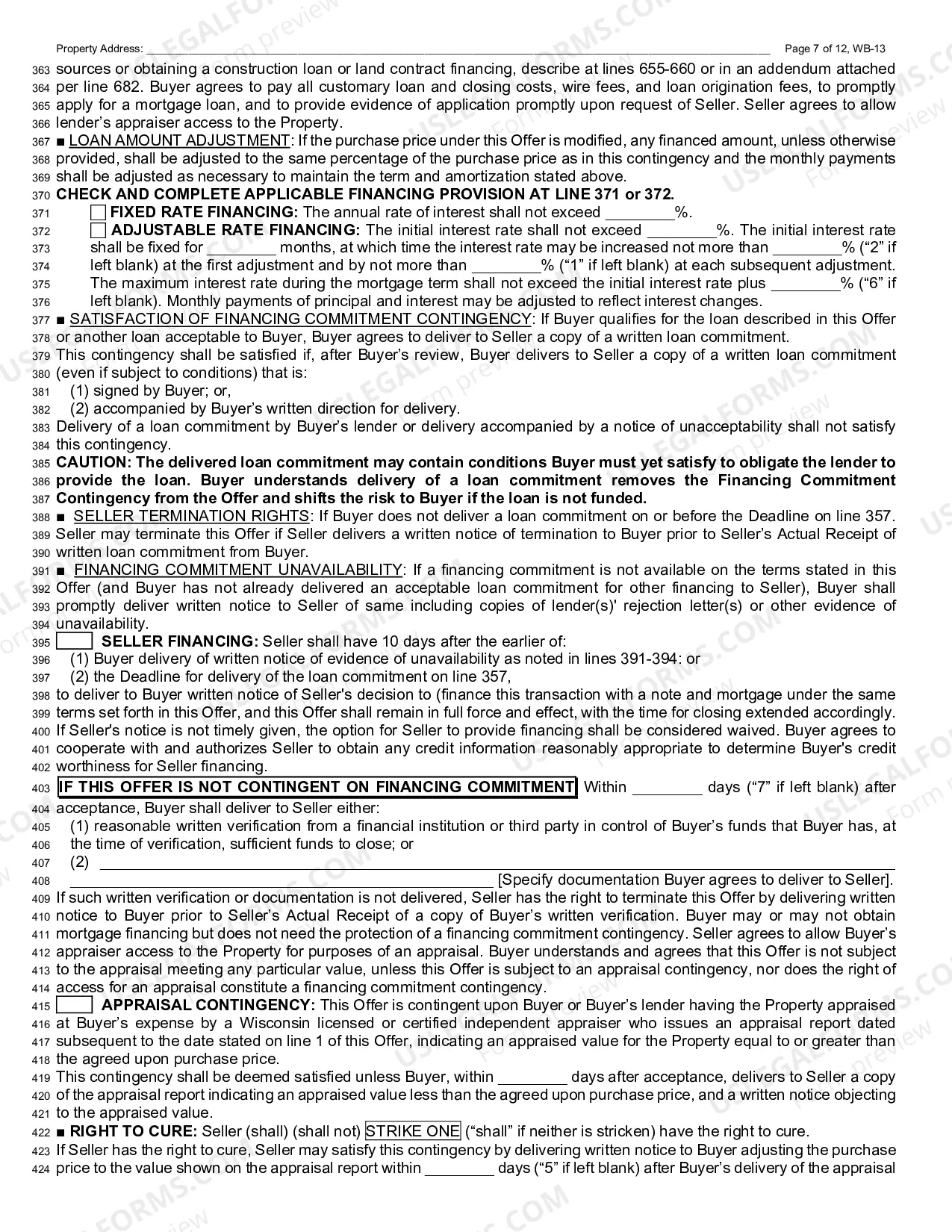 Preview Vacant Land Offer to Purchase