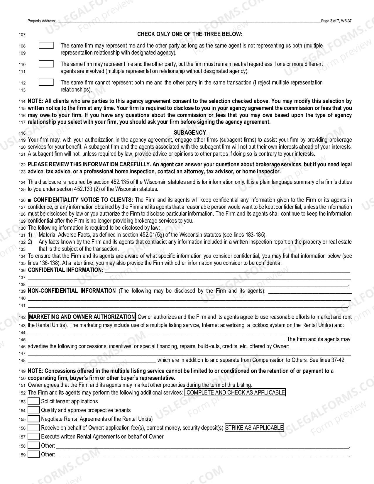 Preview Residential Listing Contract - Exclusive Right to Rent
