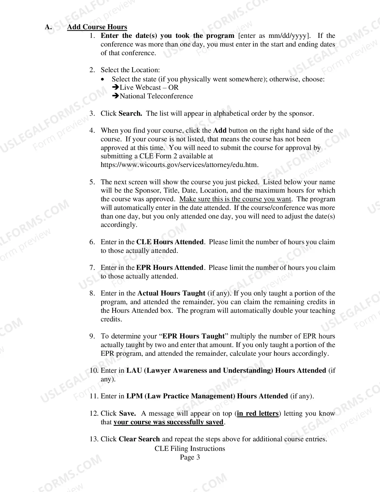 Preview 2016-2017 CLE Electronic Filing Instructions
