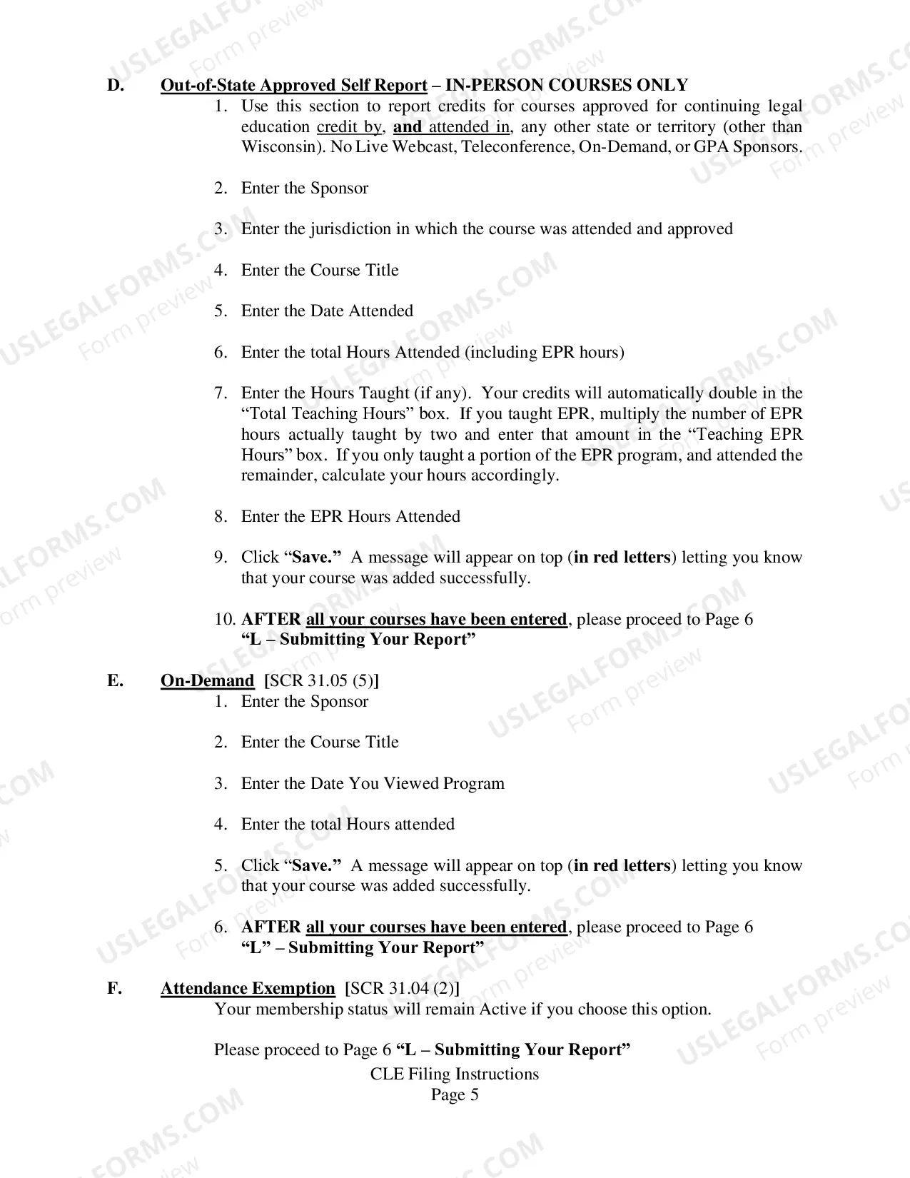Preview 2016-2017 CLE Electronic Filing Instructions