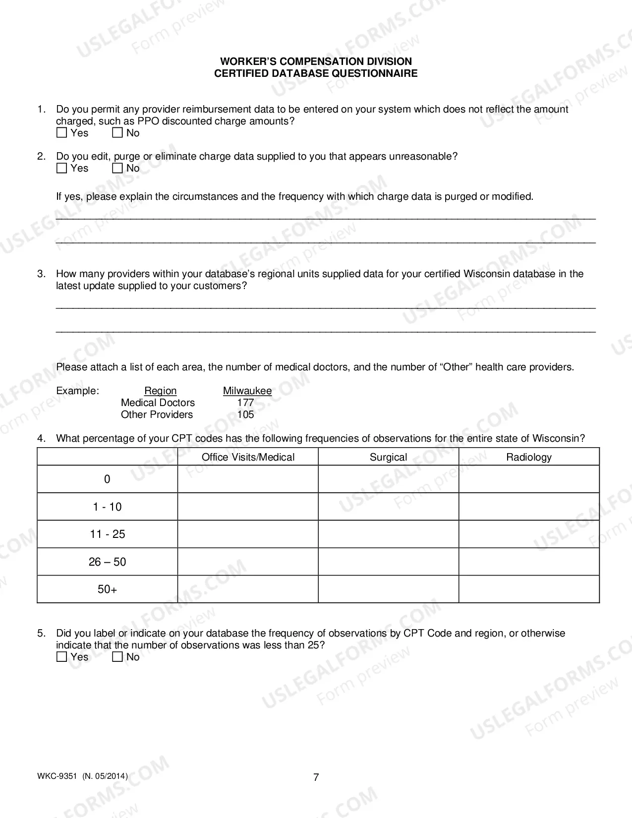 Preview Health Service Data Base Certification Application: