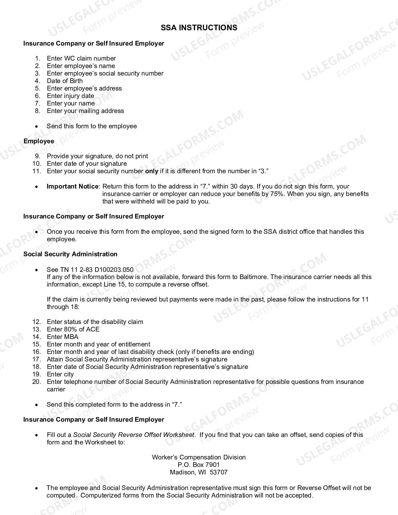 Preview Social Security Information Request