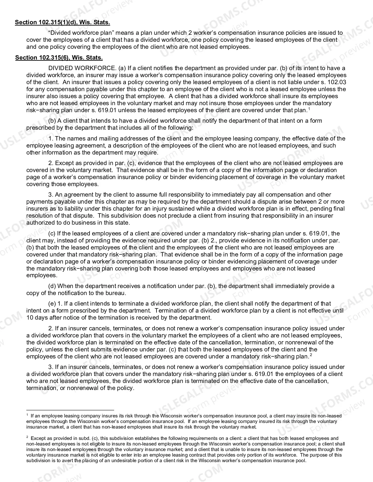Preview Termination Notice of Divided-Workforce