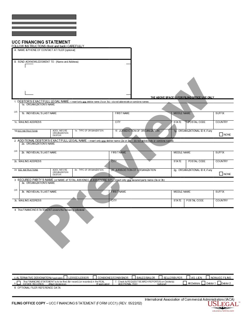 Wisconsin UCC1 Financing Statement How Much Is A Ucc 1 Form For The