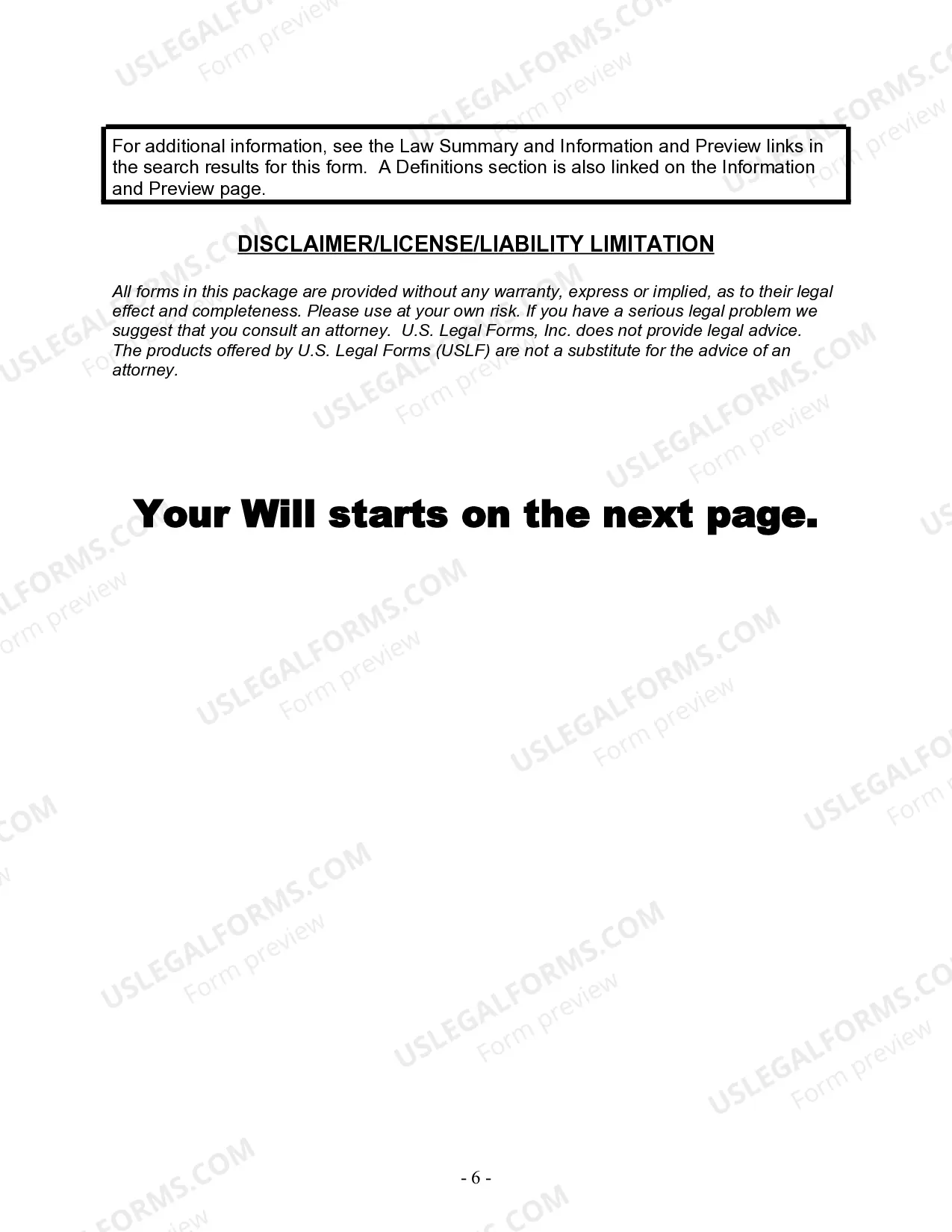 Preview Last Will and Testament for a Single Person with Minor Children